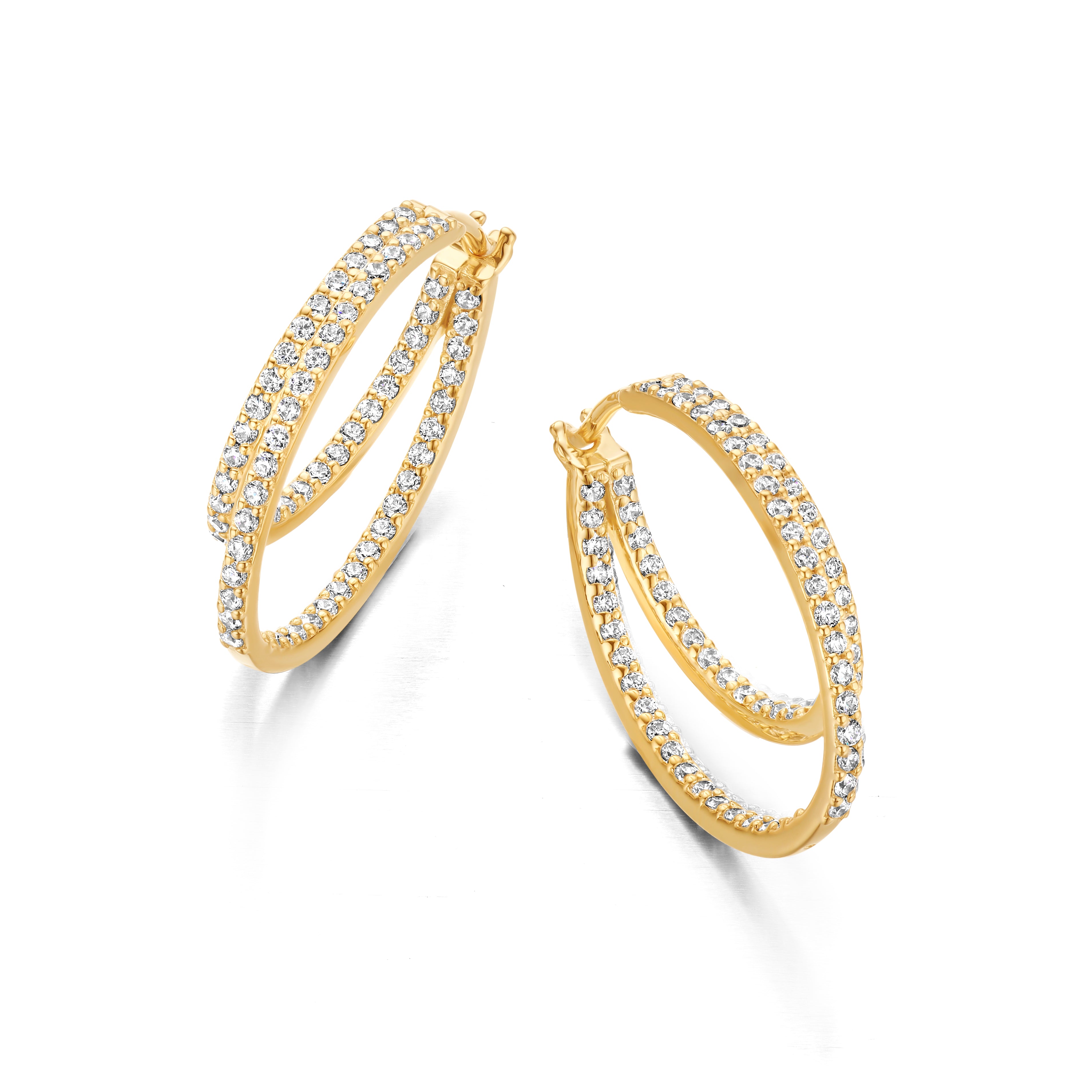 Duet Hoop 1,36Ct Wvs 14K 20/25mm