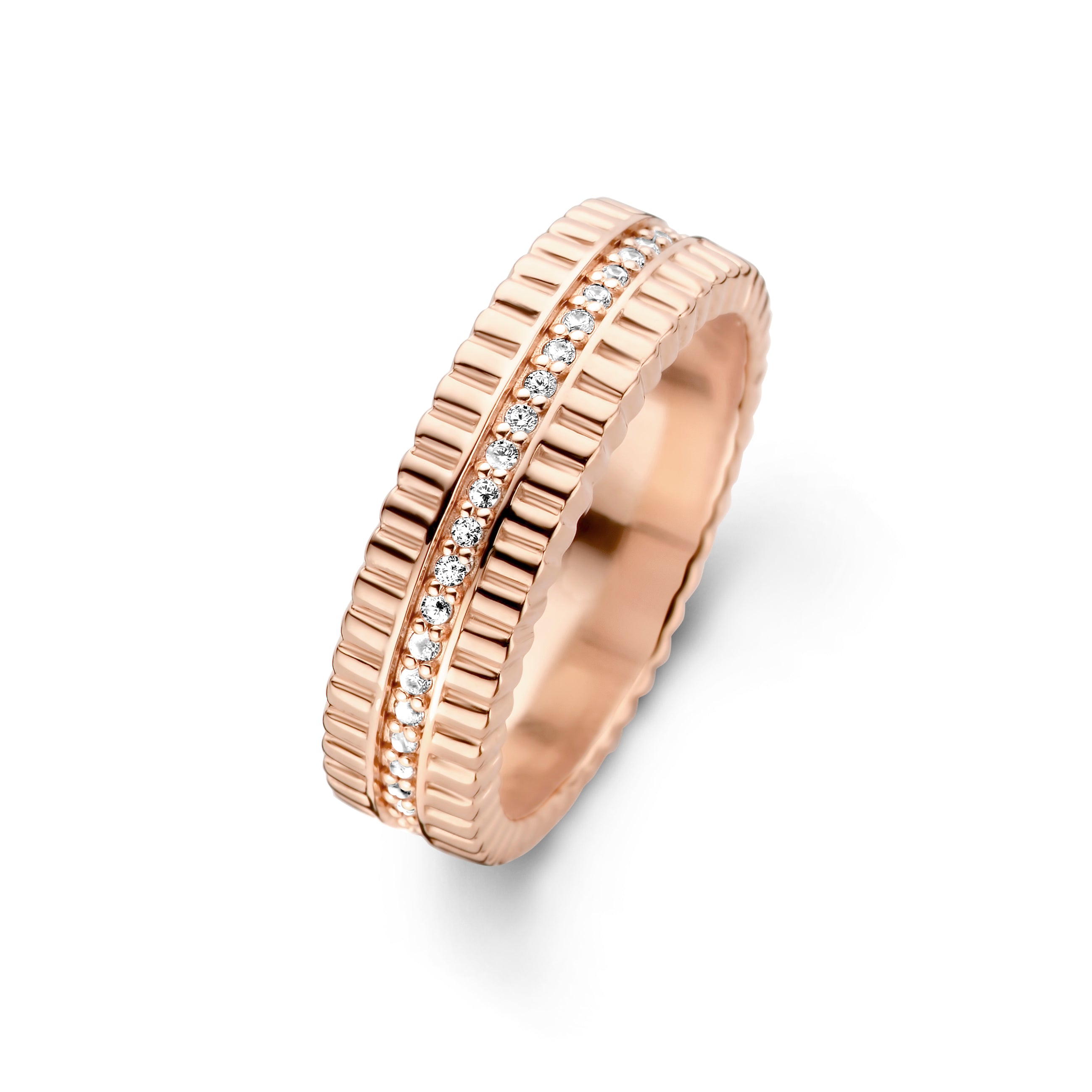 Imitation ring - sterlingsølv rosa forgyldt - zirkonia-1