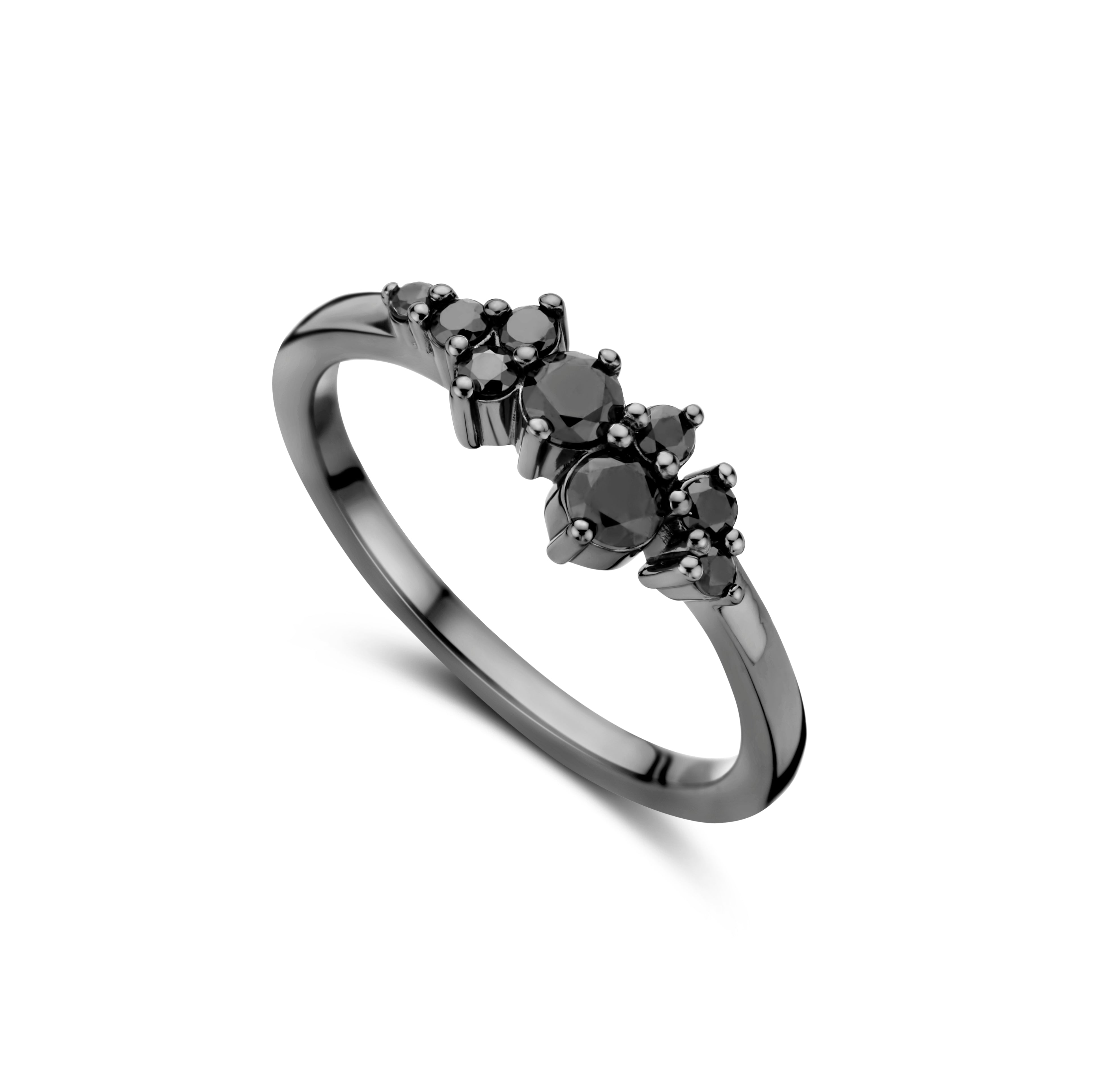 Aria ring - sterlingsølv ruthineret - zirkonia-2