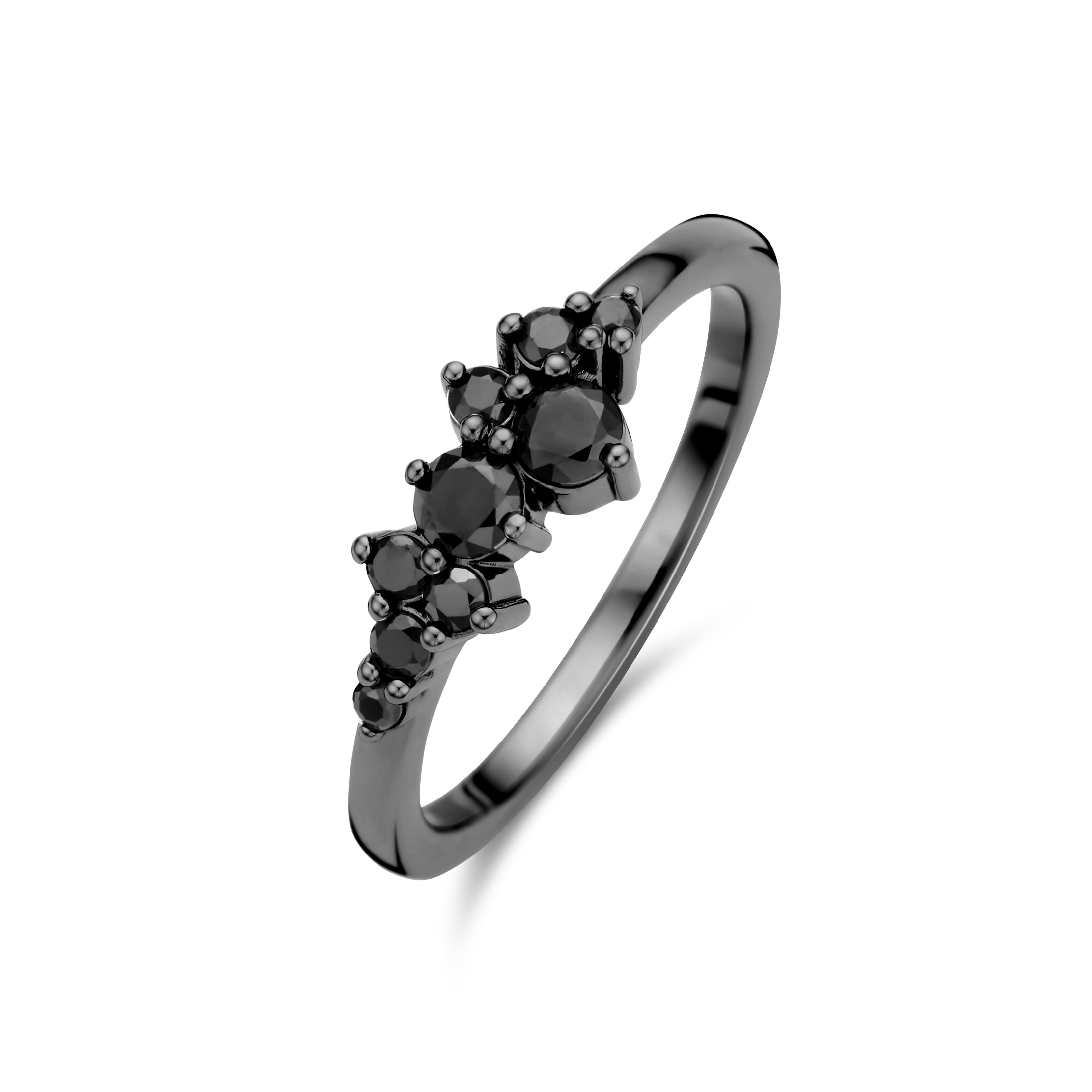 Aria ring - sterlingsølv ruthineret - zirkonia-1