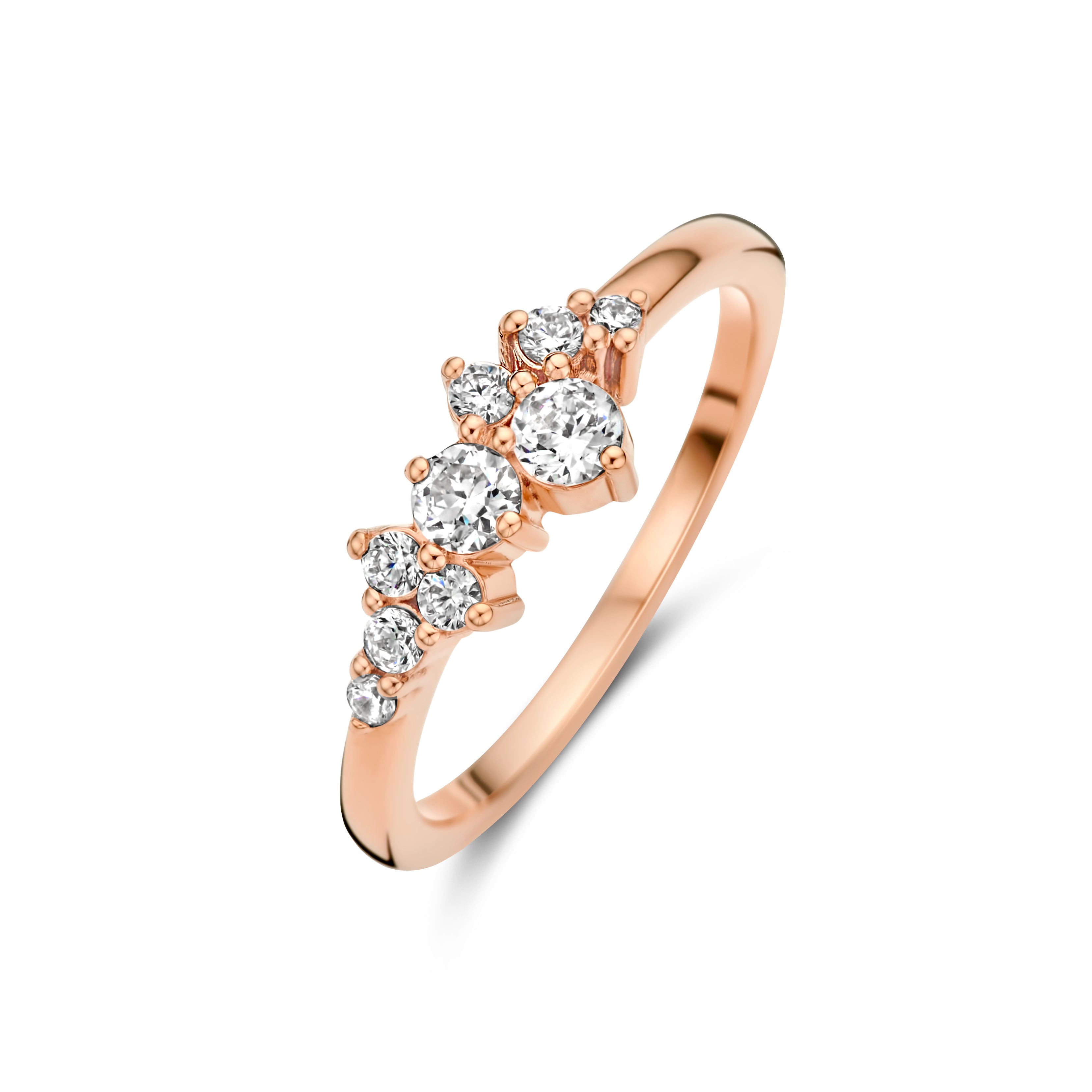 Aria ring - sterlingsølv rosa forgyldt - zirkonia-1