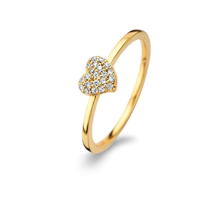 GLOWING HEART RING GP CZ