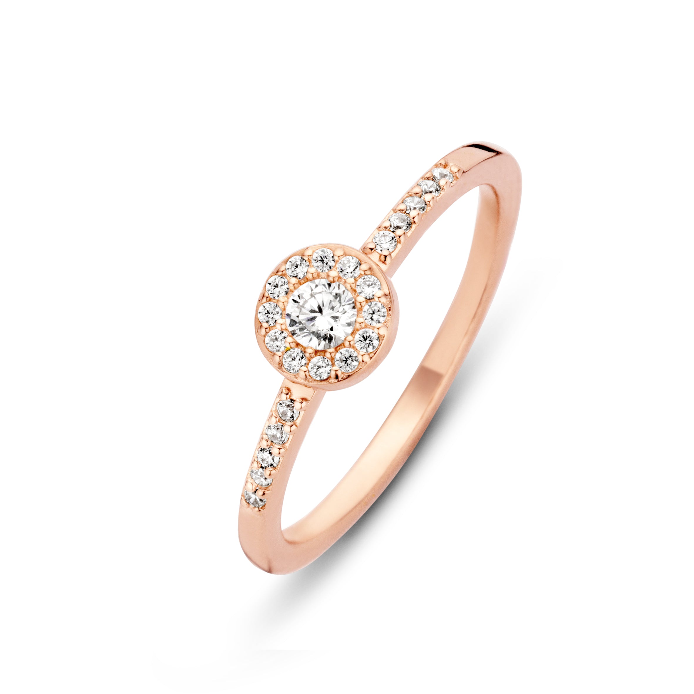 Luxury ring - sterlingsølv rosa forgyldt - zirkonia-1