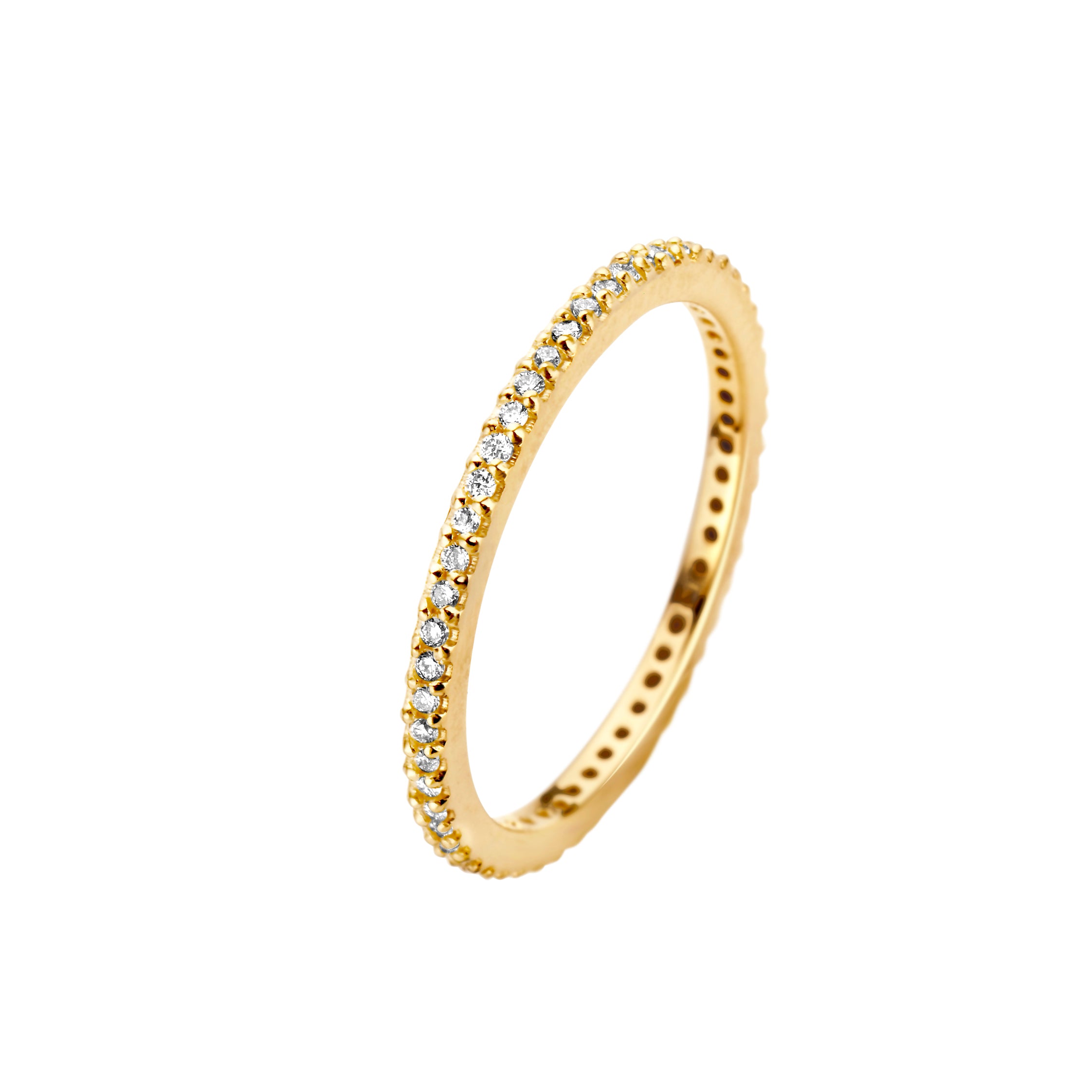 Chic ring 1,5 mm - 14 kt. guld med 0,245 CT brilliantslebne diamanter-1