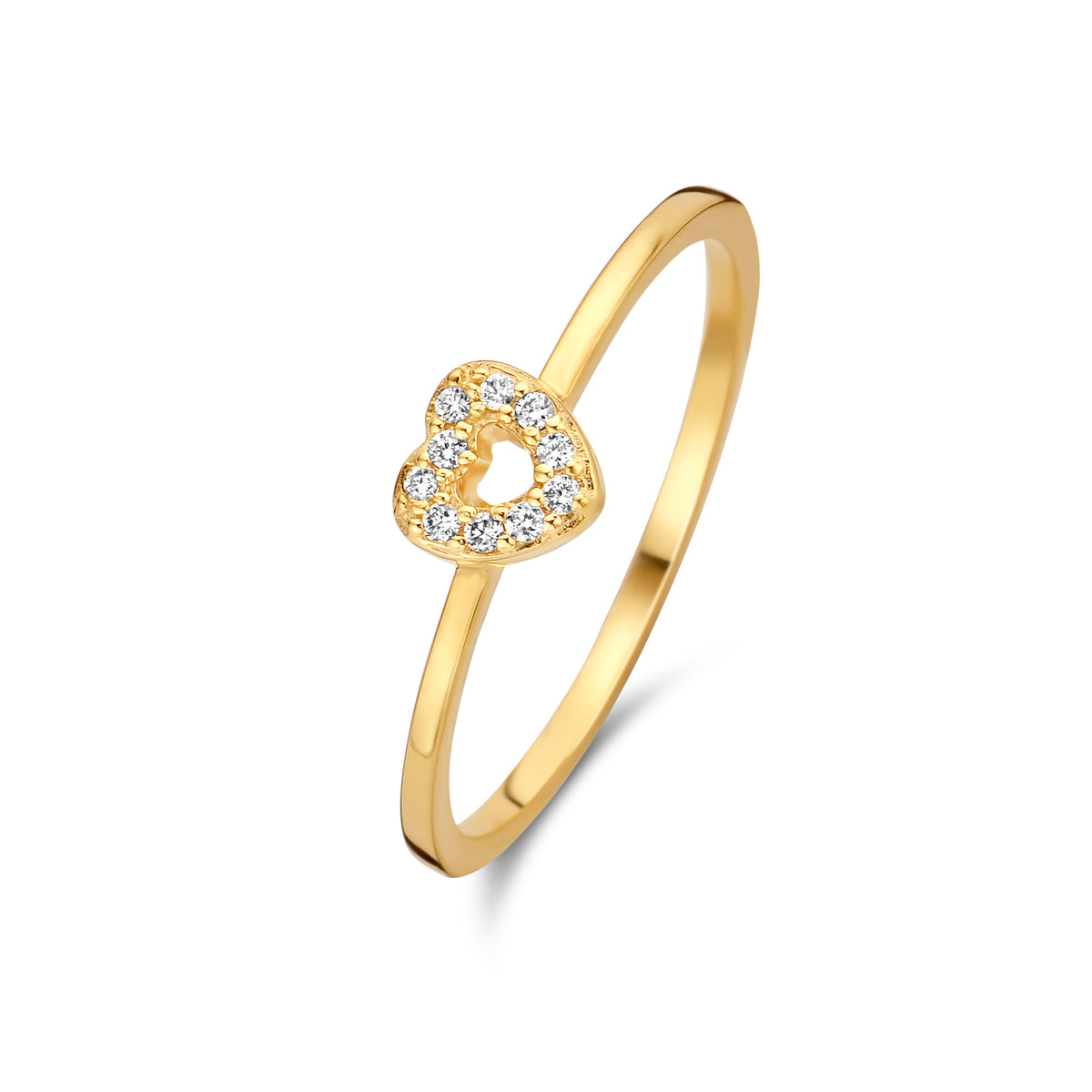 Devotion ring - 14. kt. guld med 0,05 CT brillantslebne diamanter