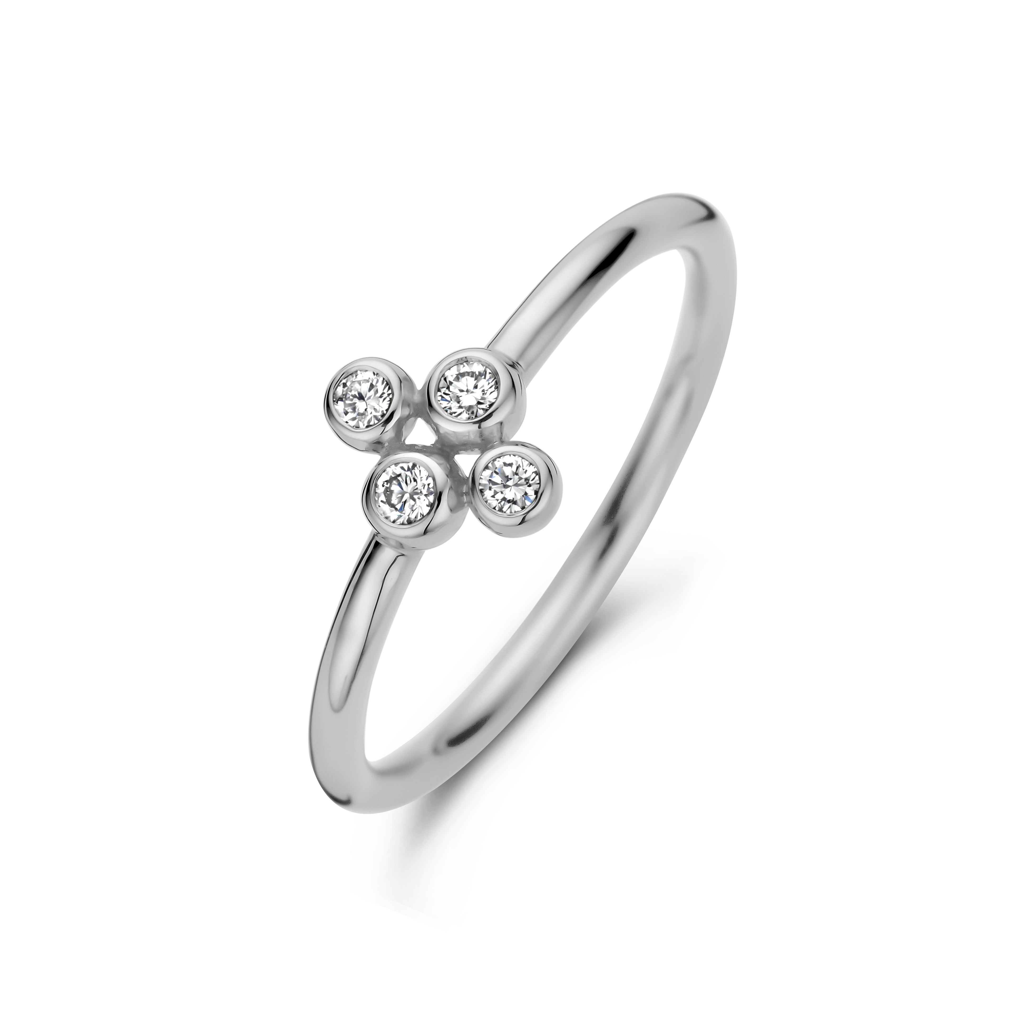 Alba ring - 14 kt. hvidguld med 0,11 CT brilliantslebne diamanter-1