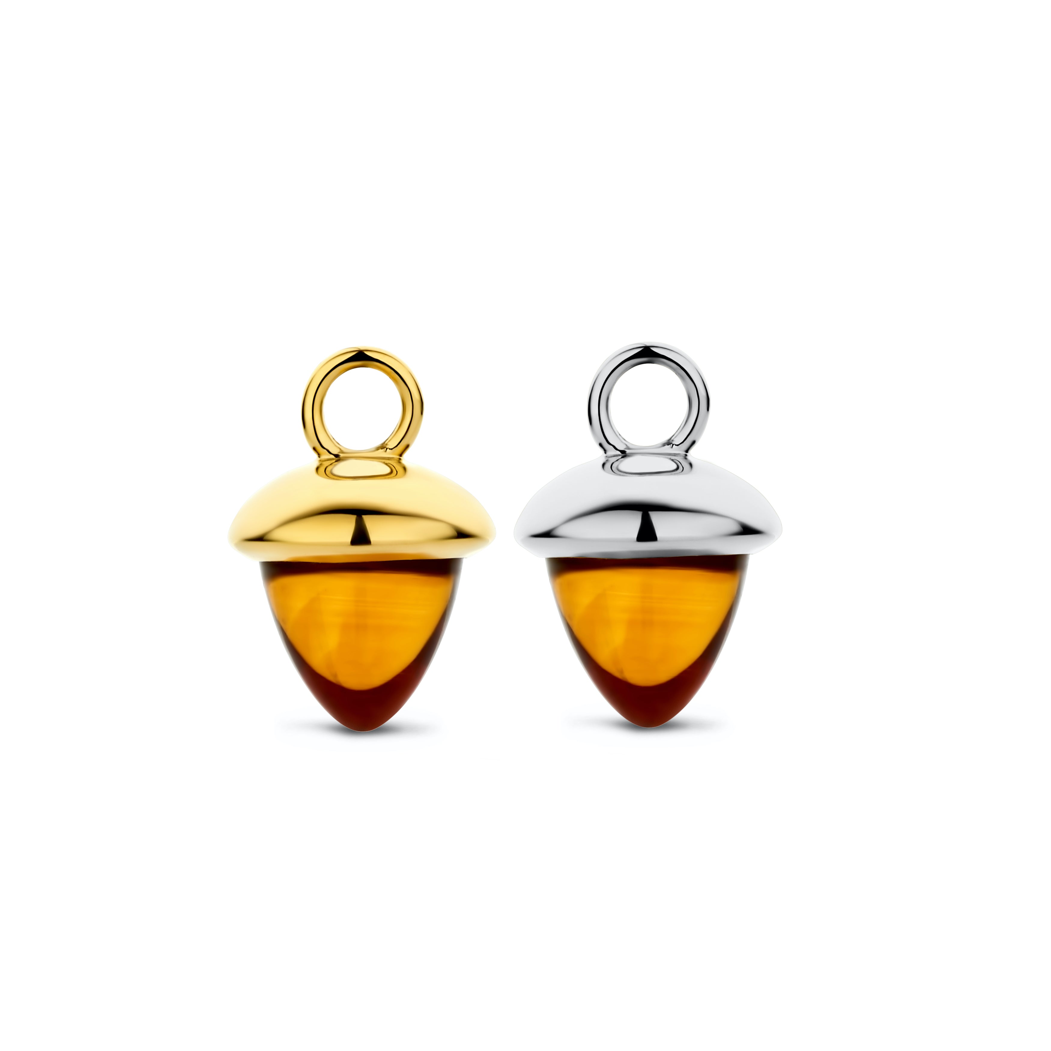 Acorn vedhæng - 14 kt. guld med orange citrine-1