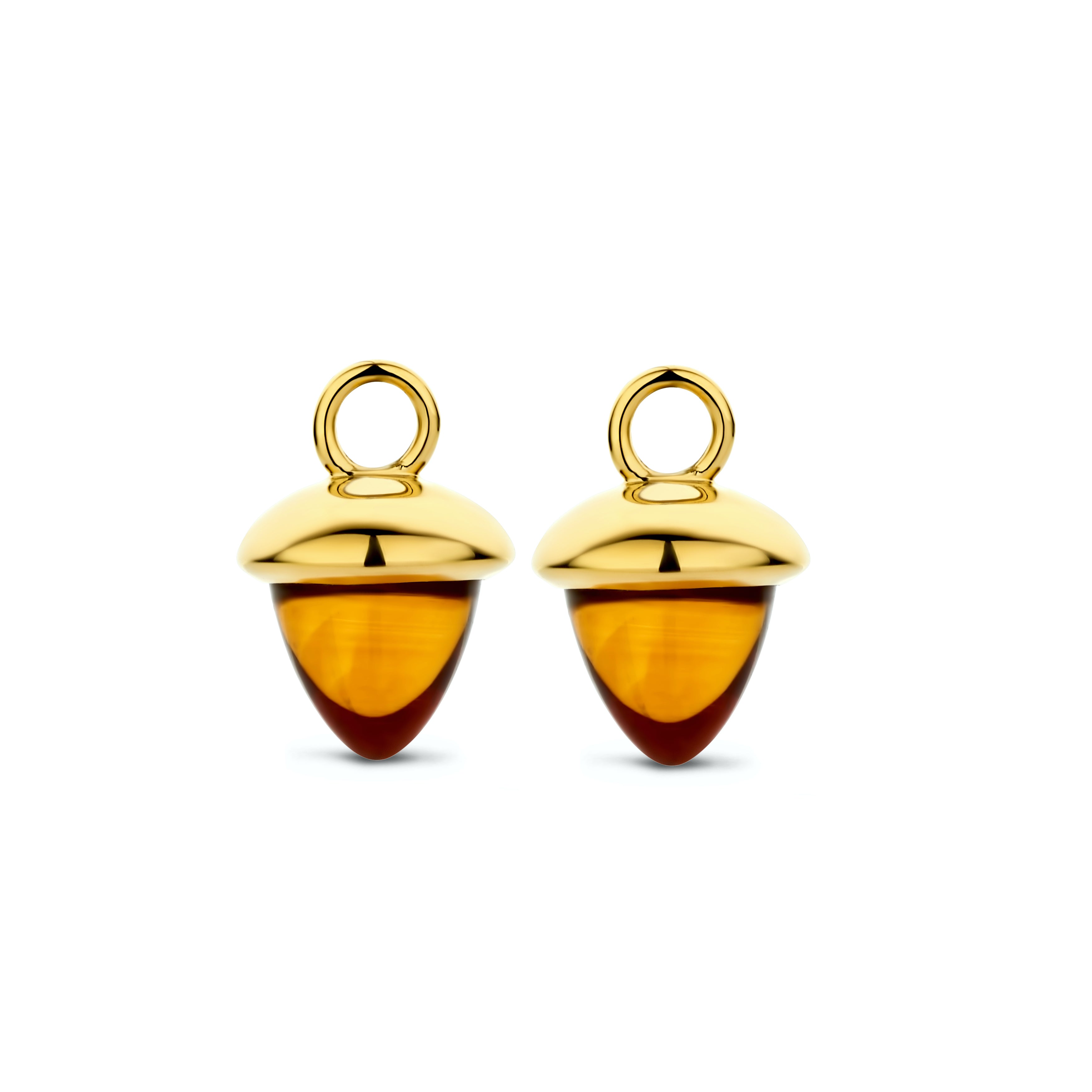 Acorn vedhæng - 14 kt. guld med orange citrine-2