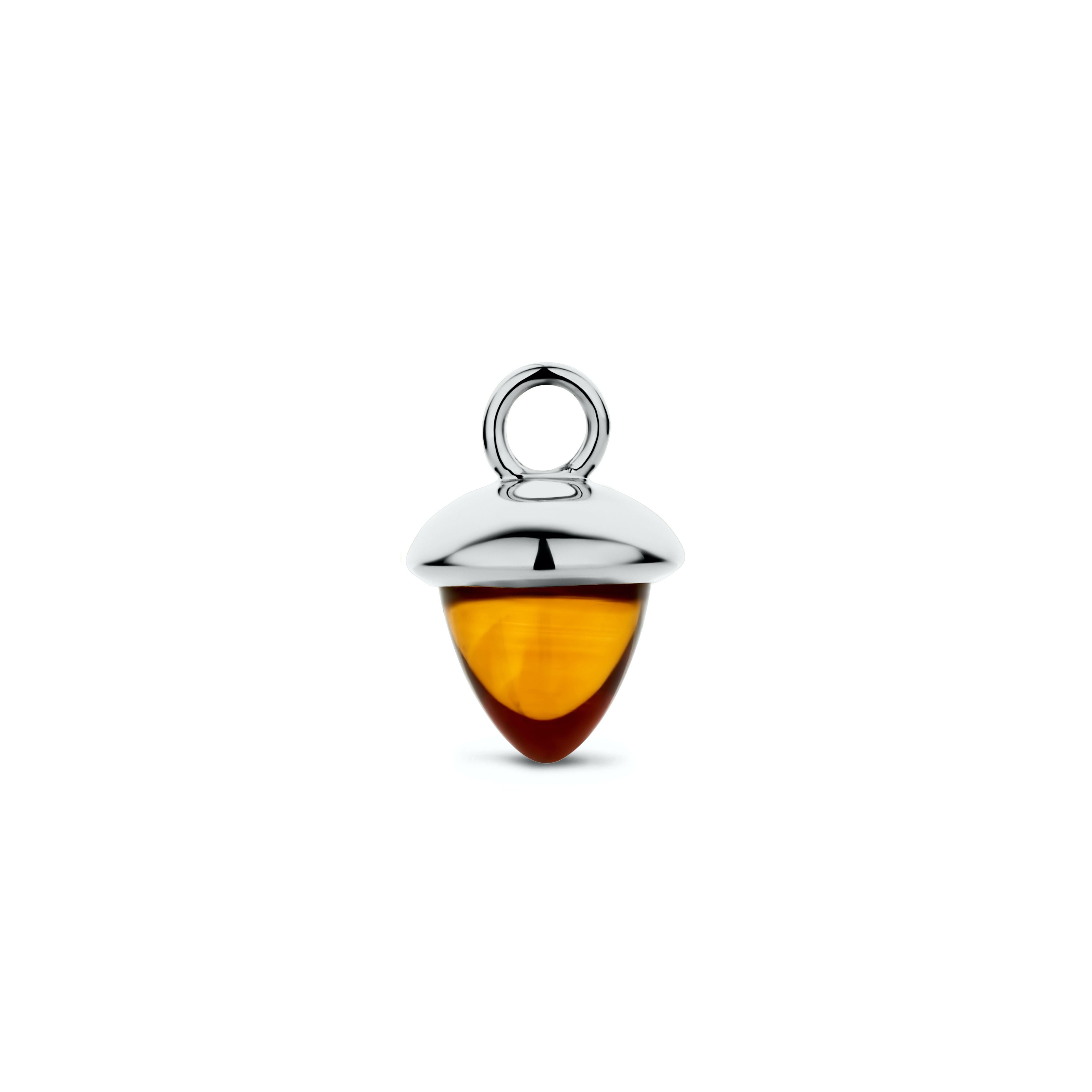 Acorn vedhæng - 14 kt hvidguld med brandy citrine