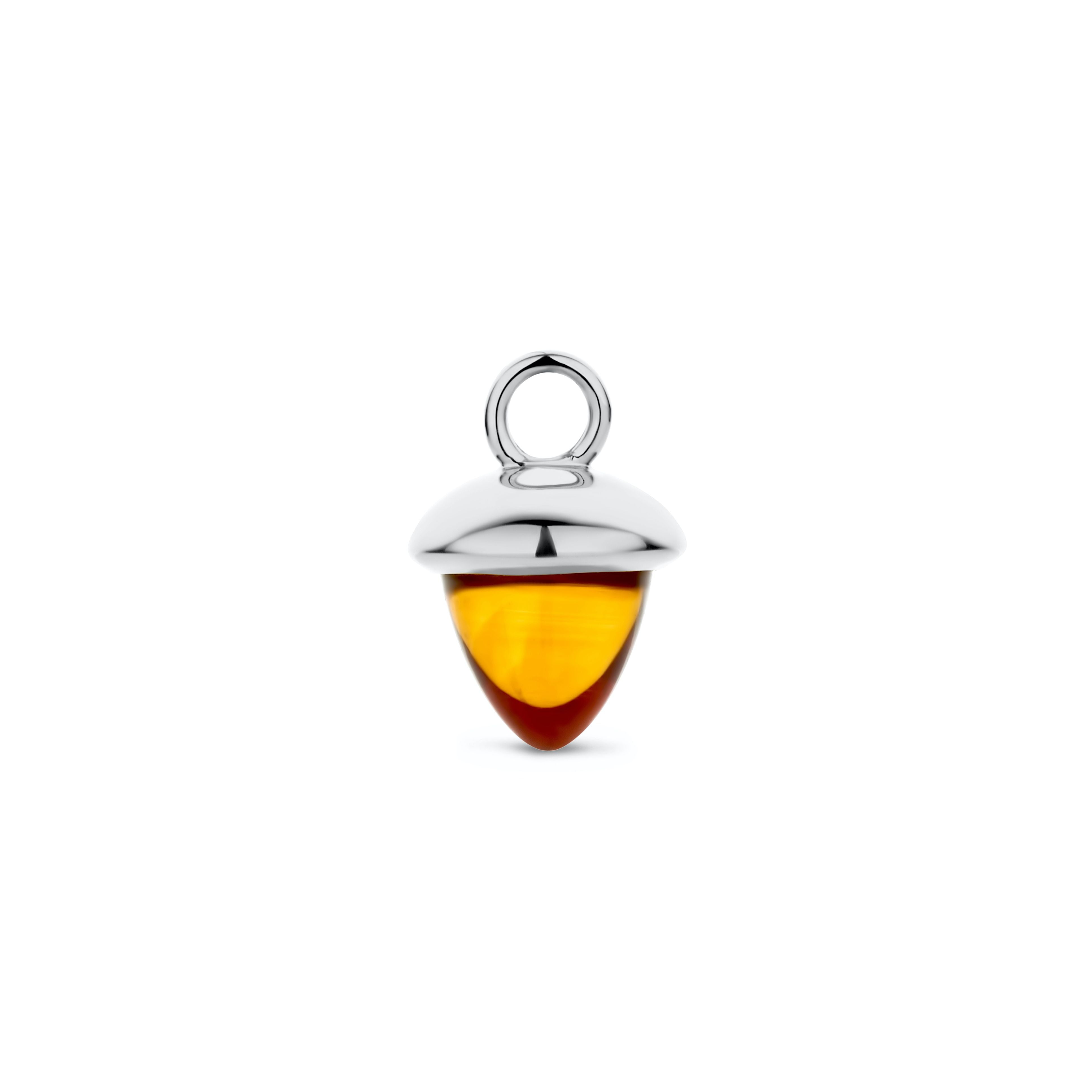 Acorn vedhæng - 14 kt hvidguld med golden citrine