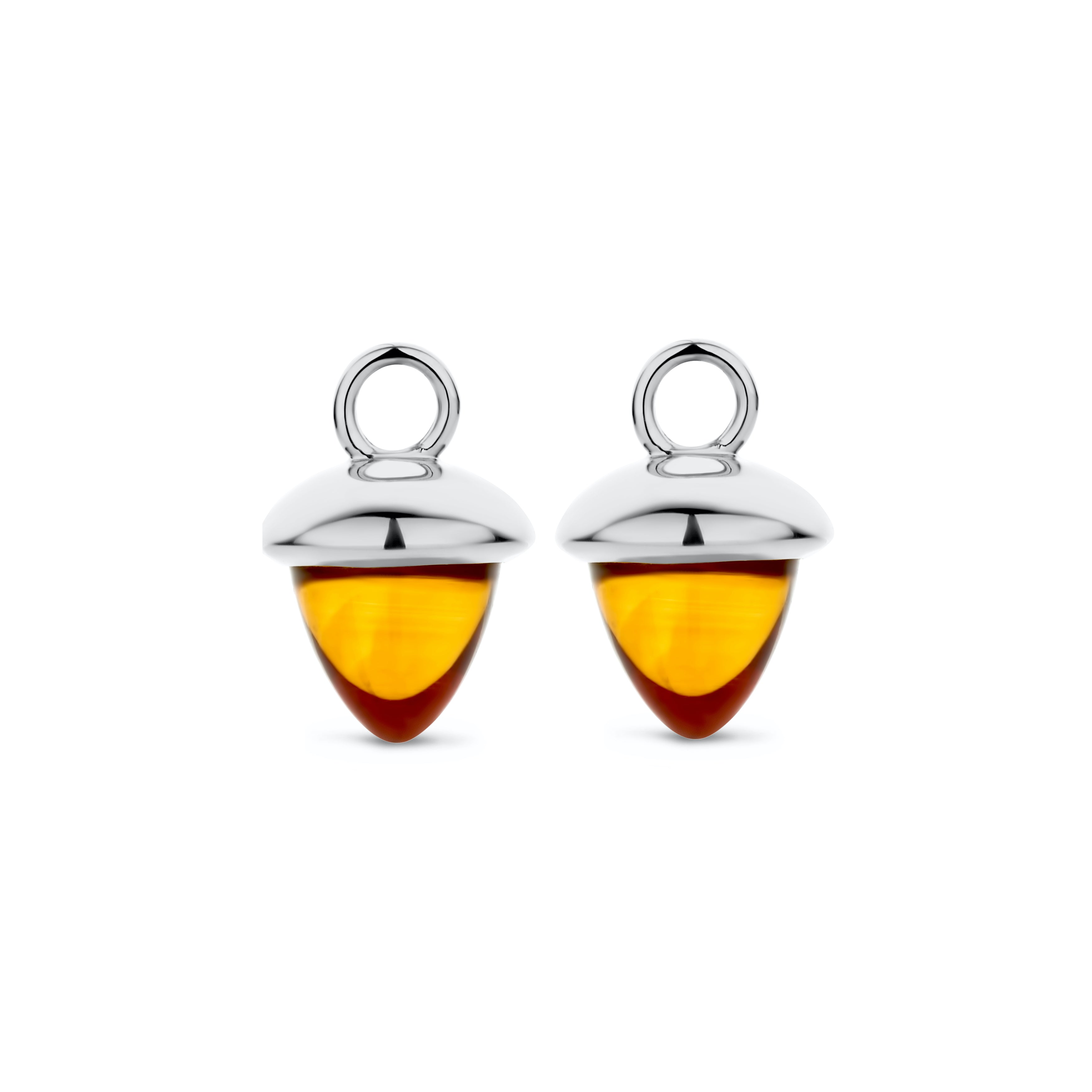 Acorn vedhæng - 14 kt hvidguld med golden citrine-1