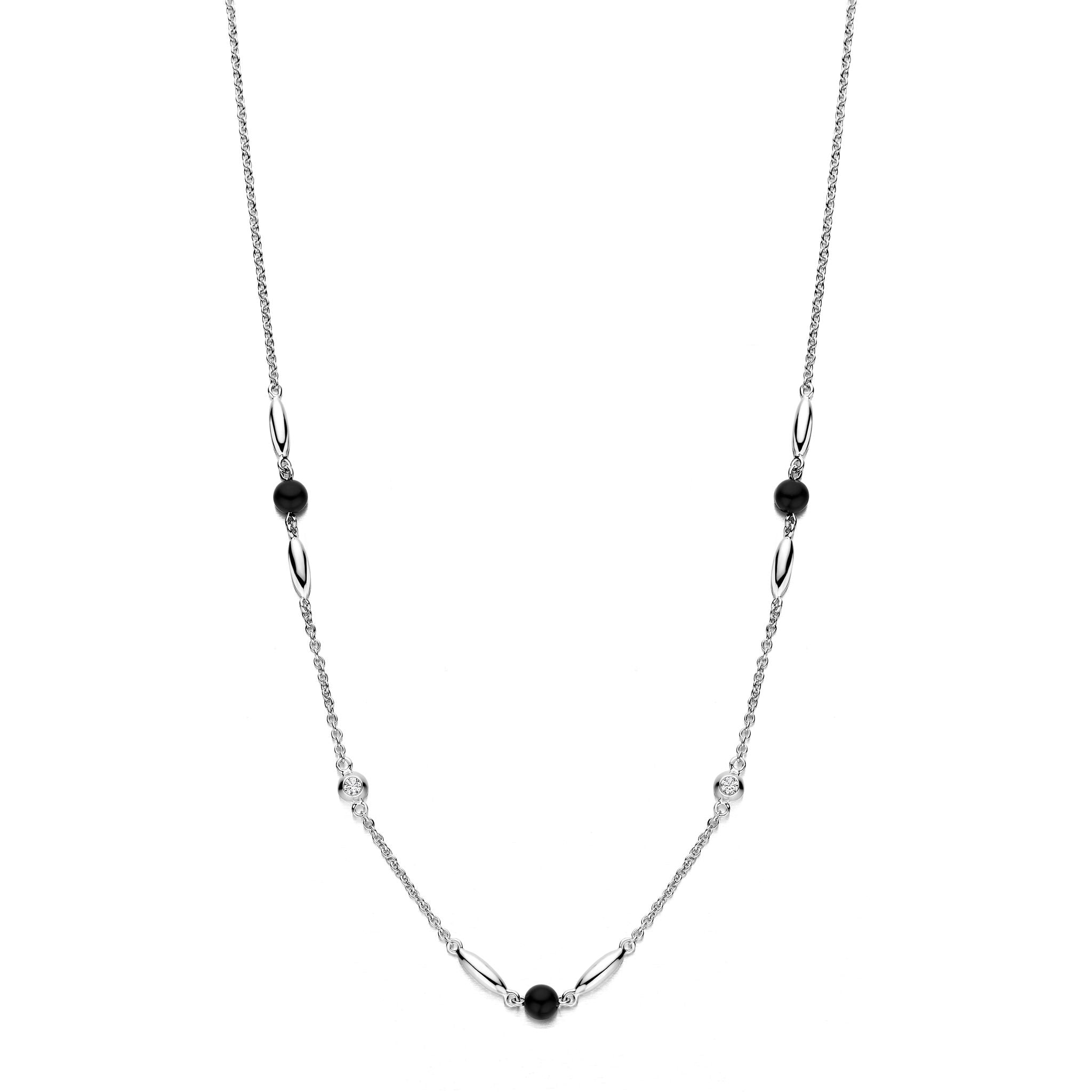 CORNELIA NECKLACE SL/CZ BLACK-1