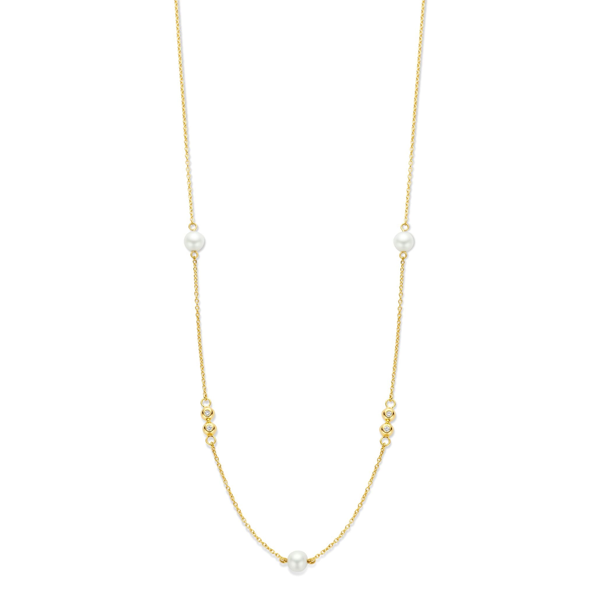 CLEO NECK. 0,08Ct Wvs PEARL 14K-1