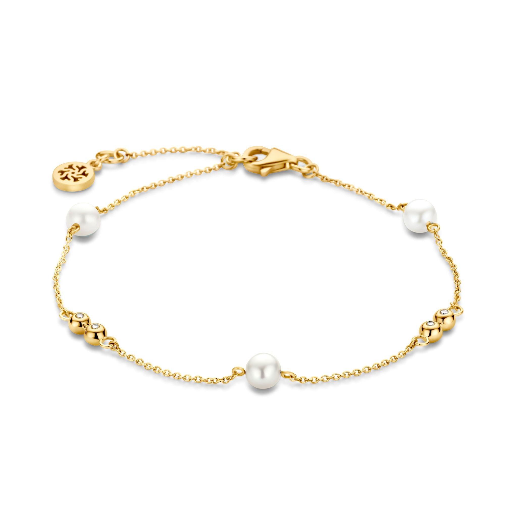 CLEO BRACELET. 0,08Ct Wvs PEARL 14K-1