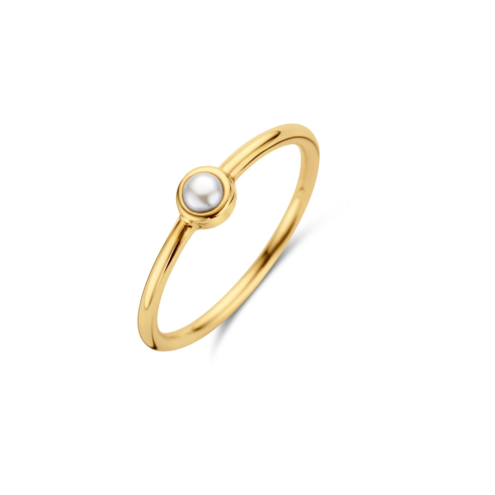 Pearl ring - sterlingsølv forgyldt - ferskvandsperle-1