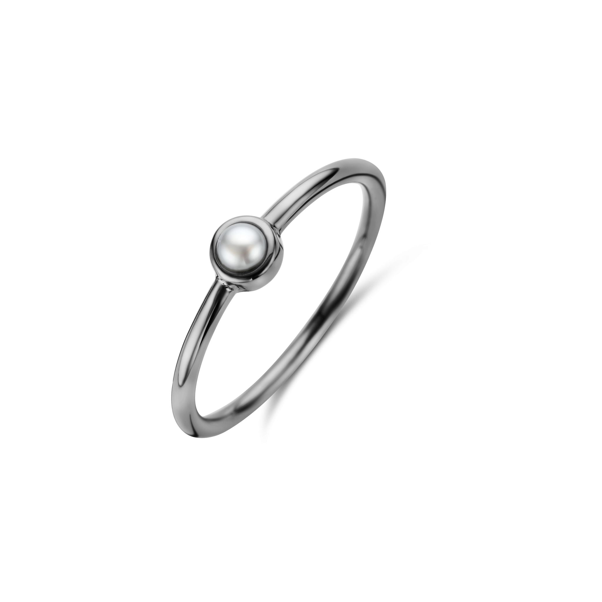 Pearl ring - sterlingsølv ruthineret - ferskvandsperle-1