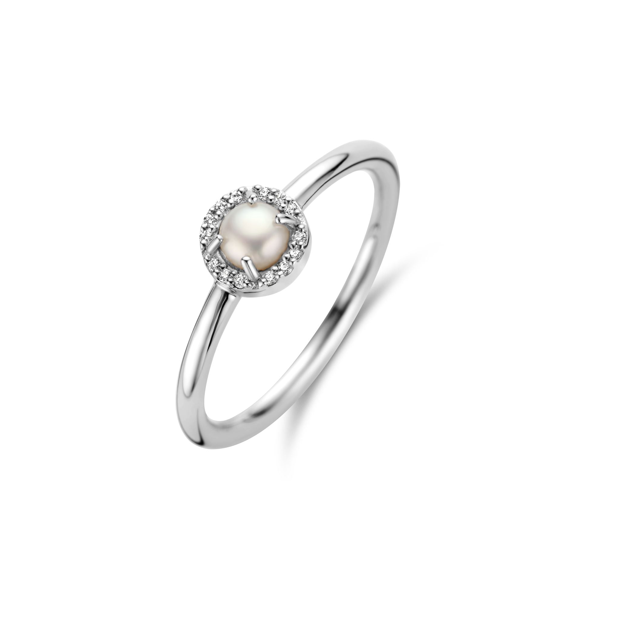 Euphoria ring - sterlingsølv - ferskvandsperle og zirkonia-1