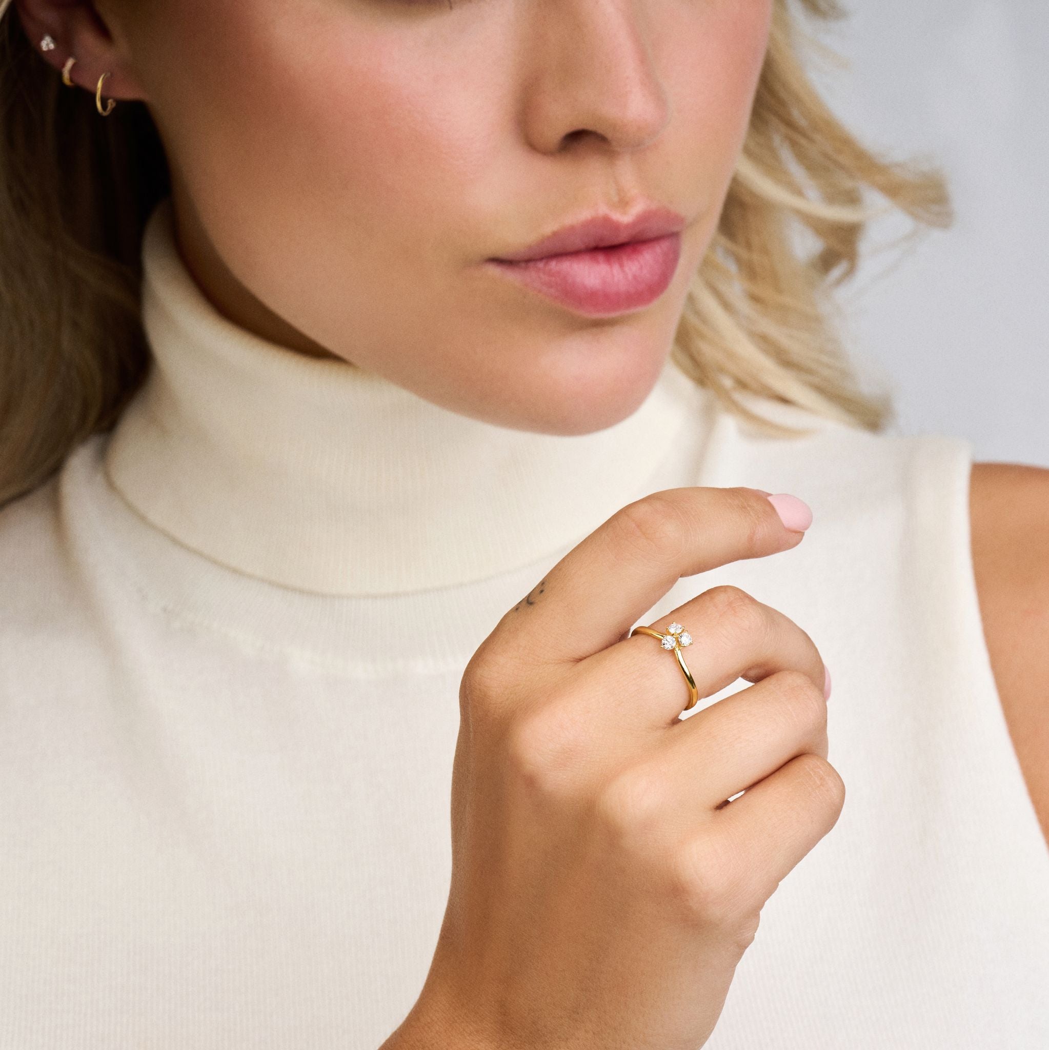 Juliet ring large - 14 kt. guld med 0,27 CT brillantslebne diamanter-1