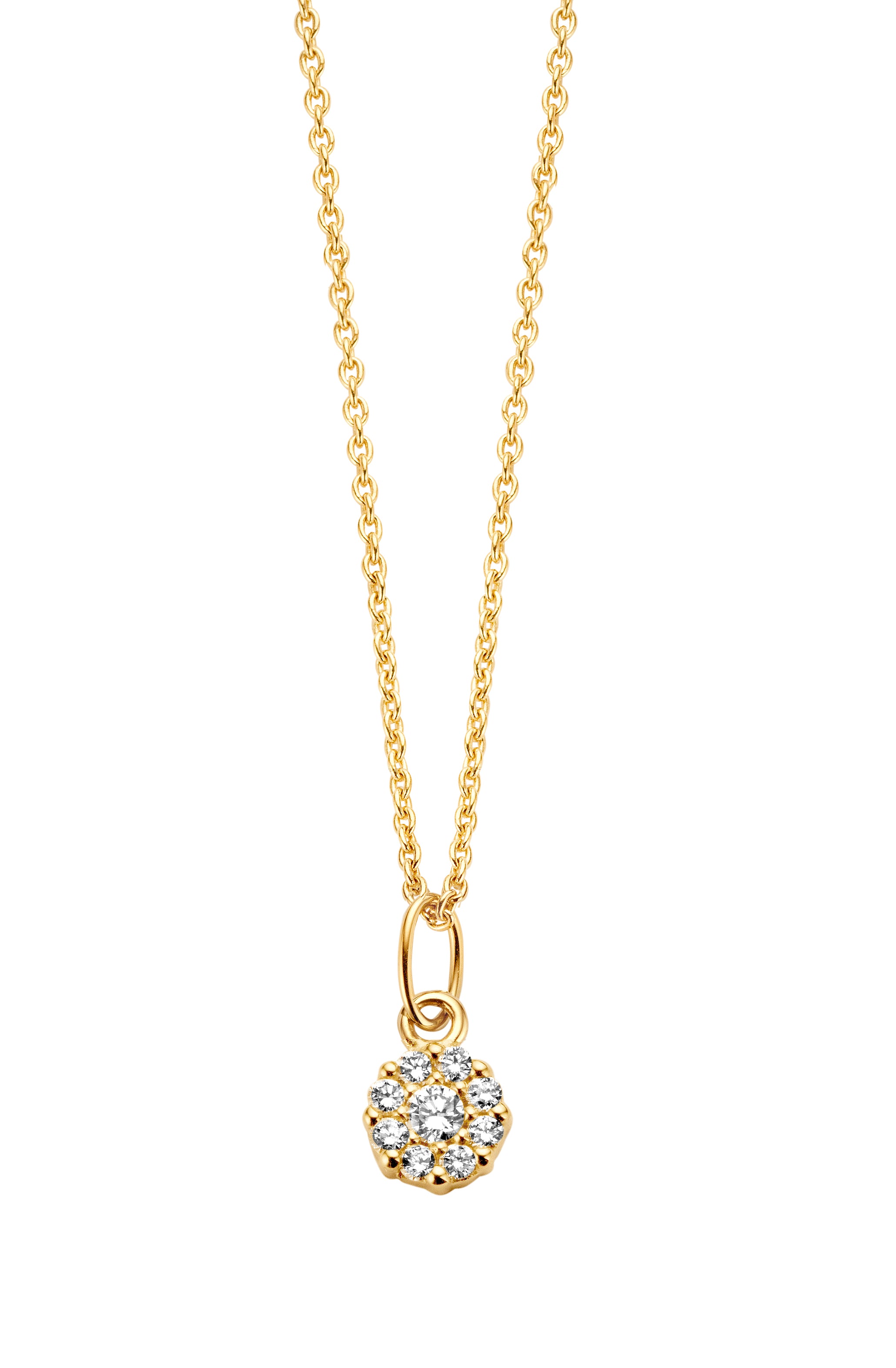 Eternal halskæde 45 cm - 14 kt. guld med 0,12 CT brillantslebne diamanter-1