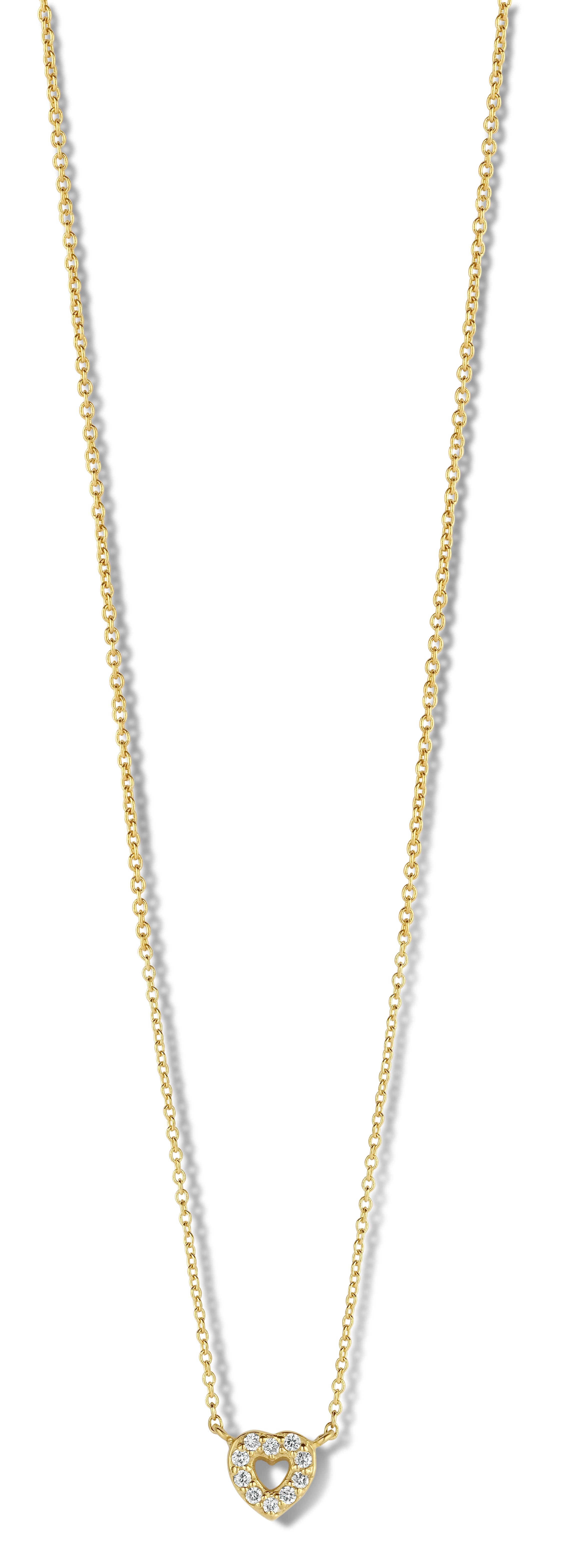 Devotion halskæde 45 cm - 14 kt. guld med 0,05 CT brillantslebne diamanter-1