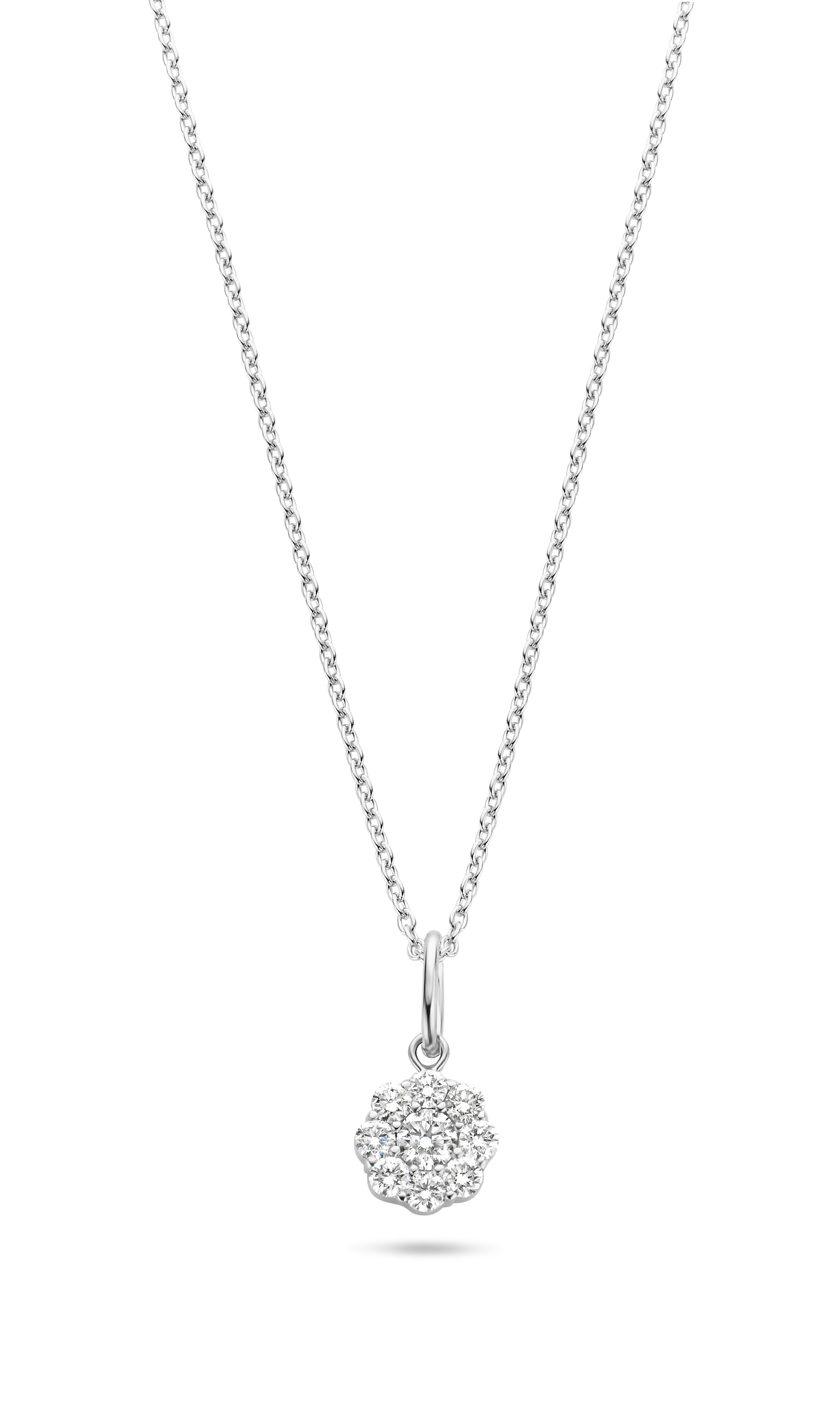 Vanity halskæde 45 cm - 14 kt. hvidguld med 0,34 CT brillantslebne diamanter-1