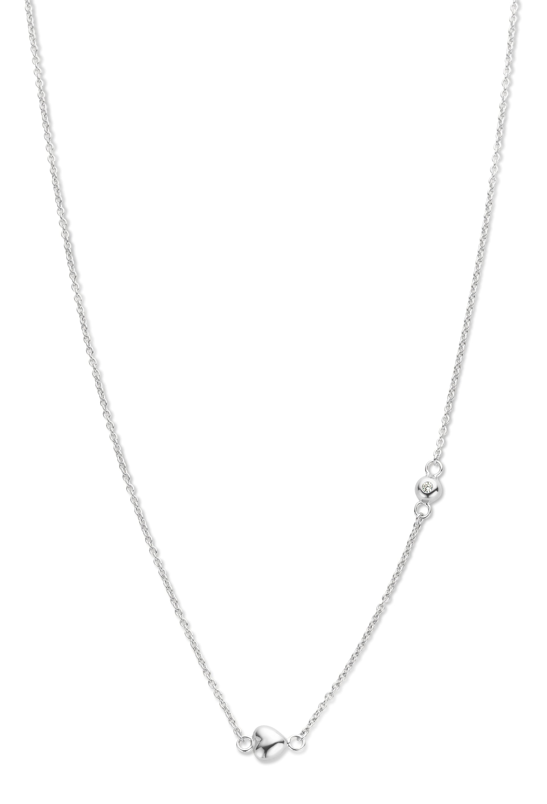 Miracle halskæde 45 cm - 14 kt. hvidguld med 0,02 CT brilliantslebne diamanter-1