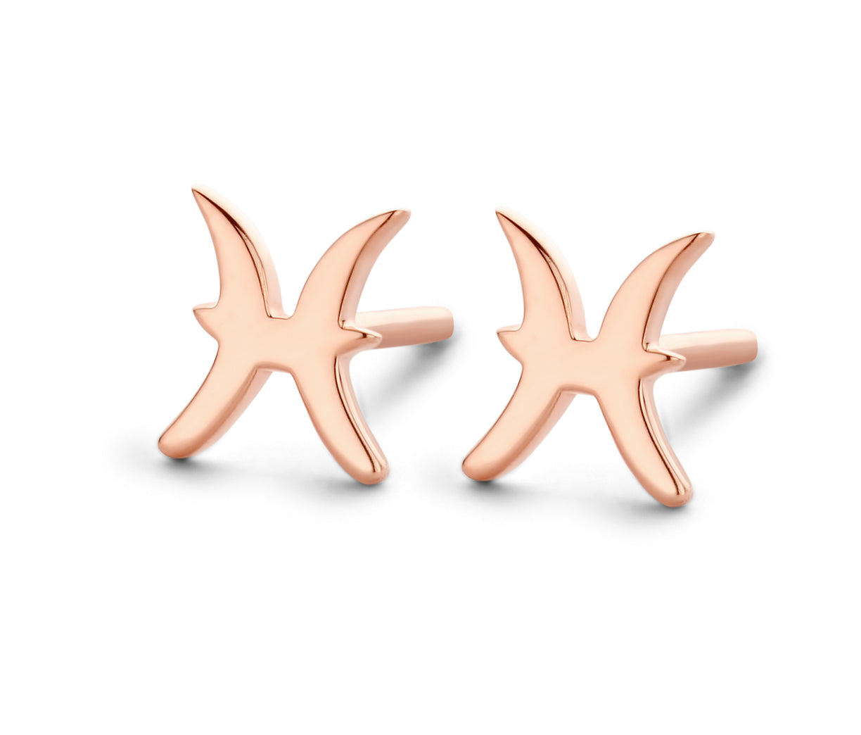 Pisces - Fisken stjernetegn øreringe - sterlingsølv rosa forgyldt-1