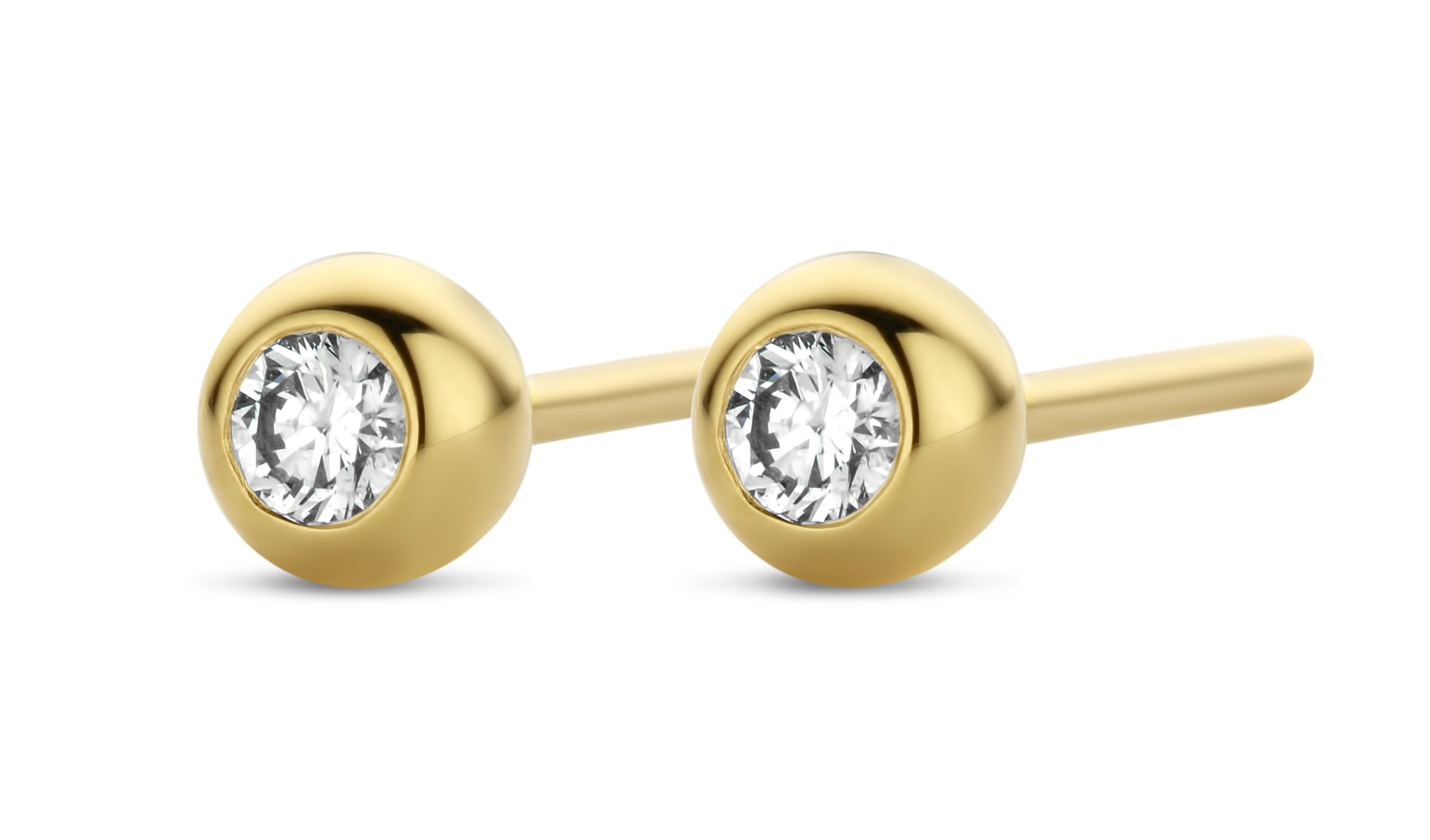 Belle øreringe - 14 kt. guld med 0,1 CT brilliantslebne diamanter-1