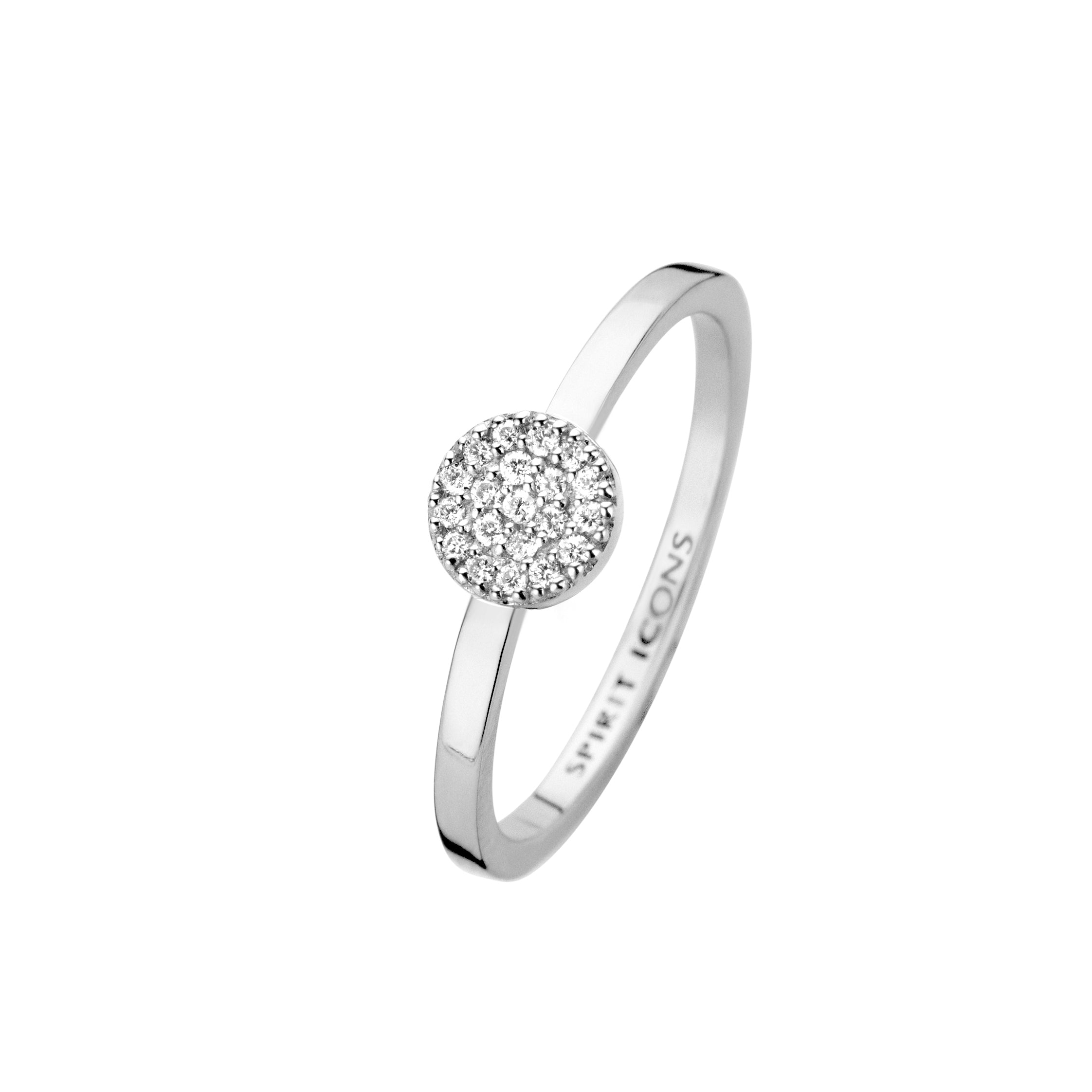 Mini ring - 14 kt. hvidguld med 0,1 CT brilliantslebne diamanter-1