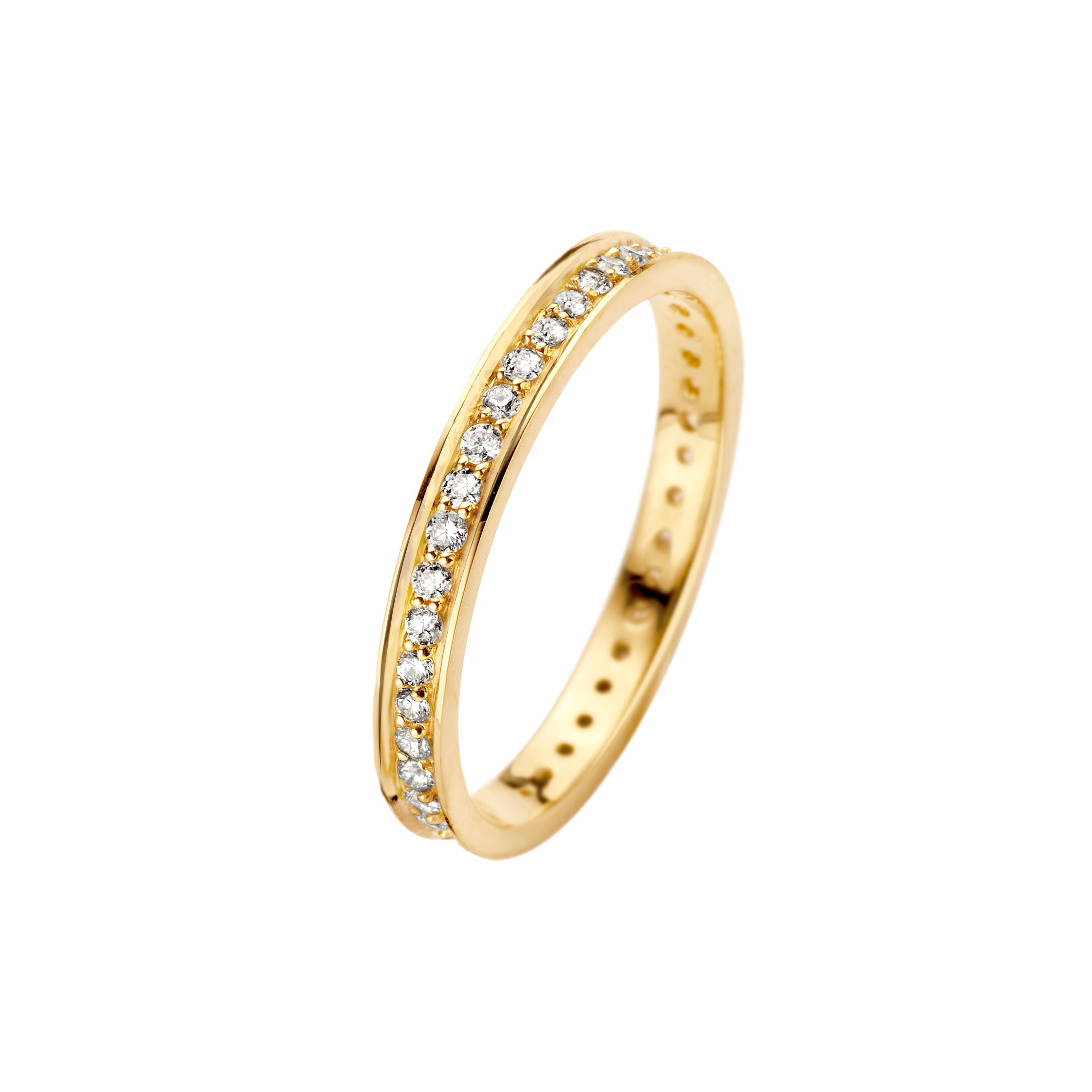 Chic ring 2,5 mm - 14 kt. guld med 0,37 CT brilliantslebne diamanter-1