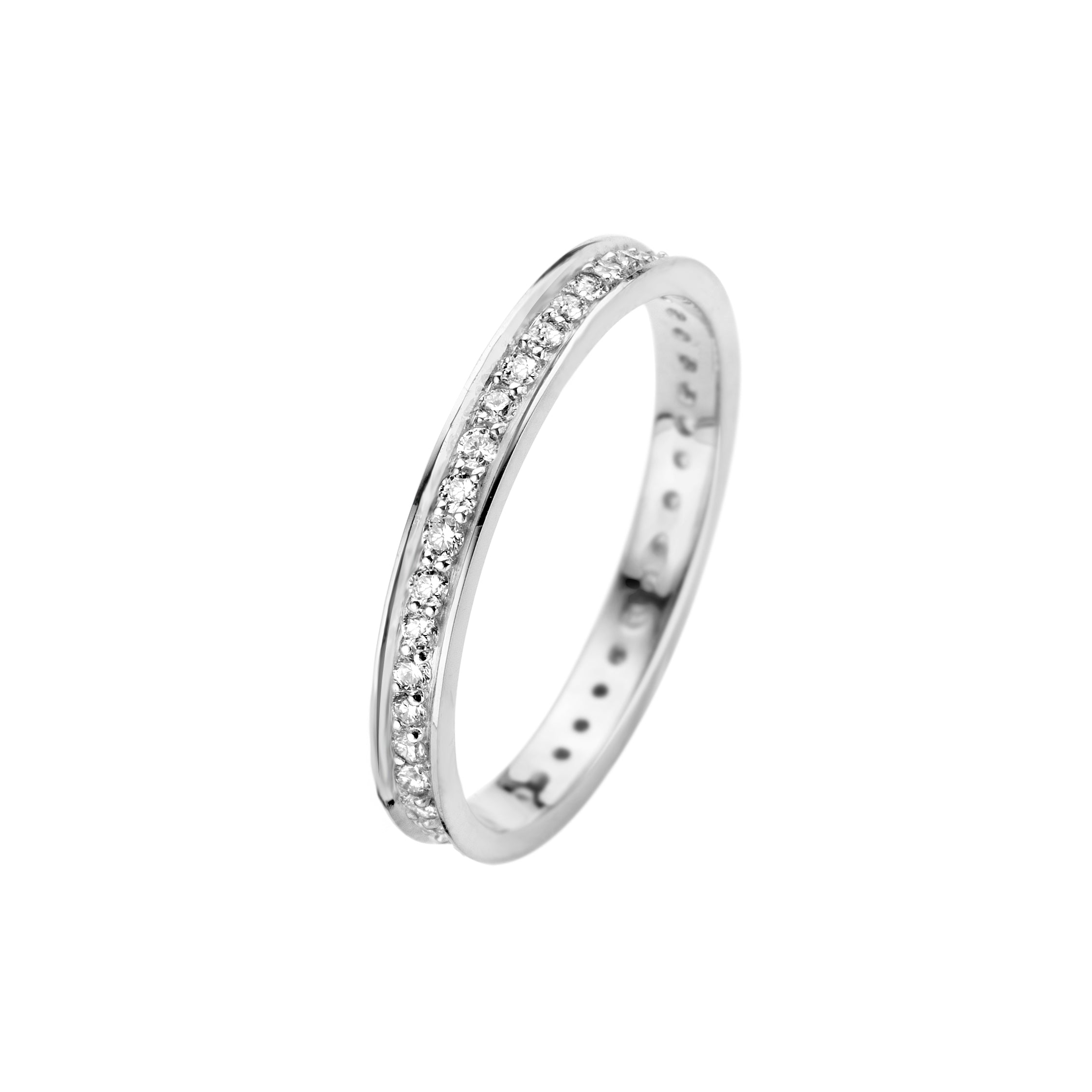 Chic ring 2,5 mm - 14 kt. hvidguld med 0,37 CT brilliantslebne diamanter-1
