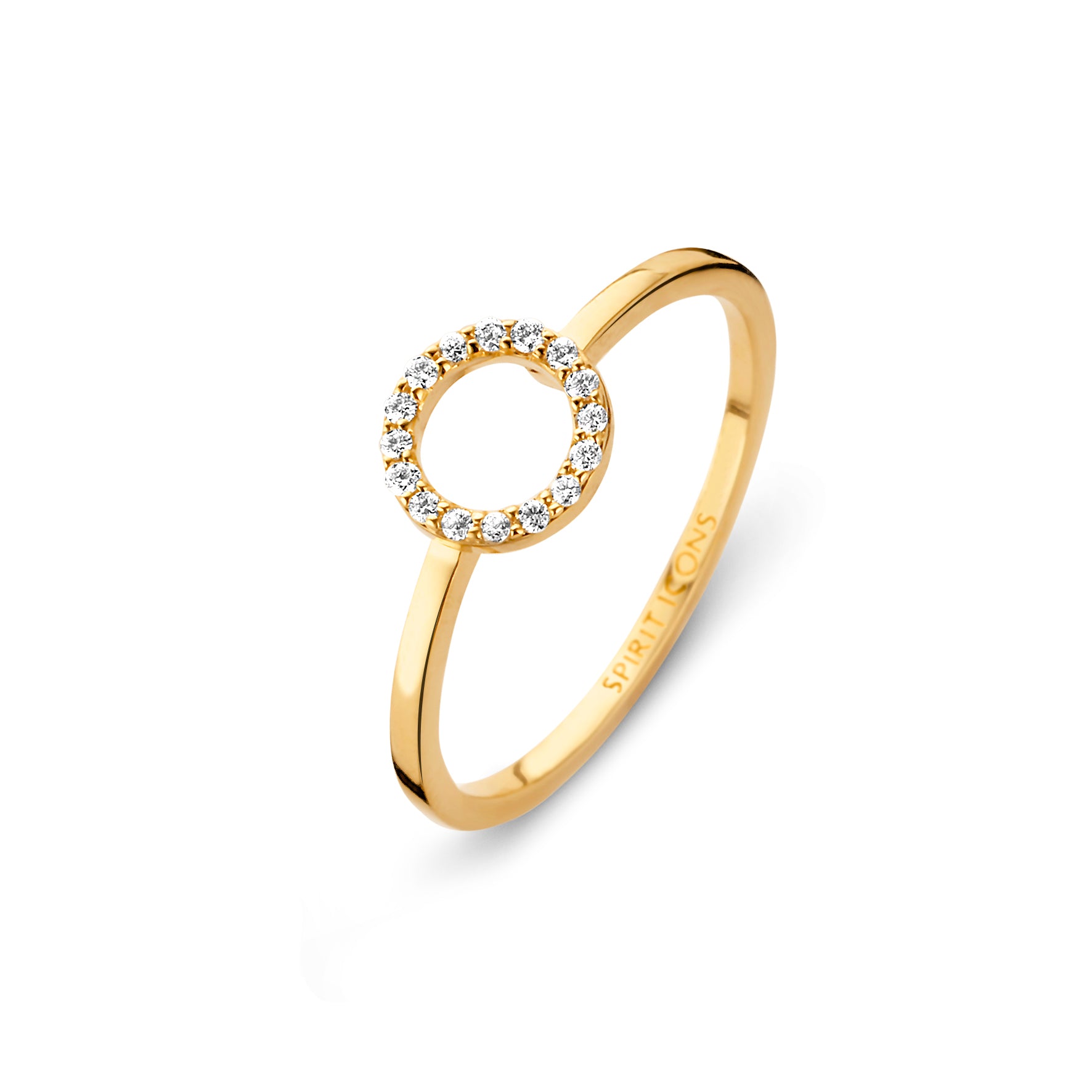 Halo ring - 14 kt. guld med 0,075 CT brilliantslebne diamanter-1