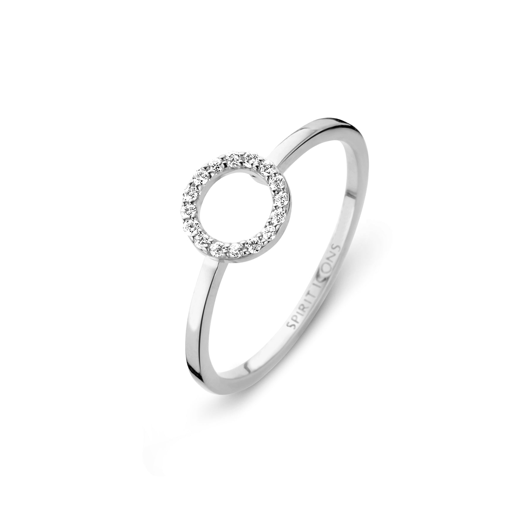 Halo ring - 14 kt. hvidguld med 0,075 CT brilliantslebne diamanter-1