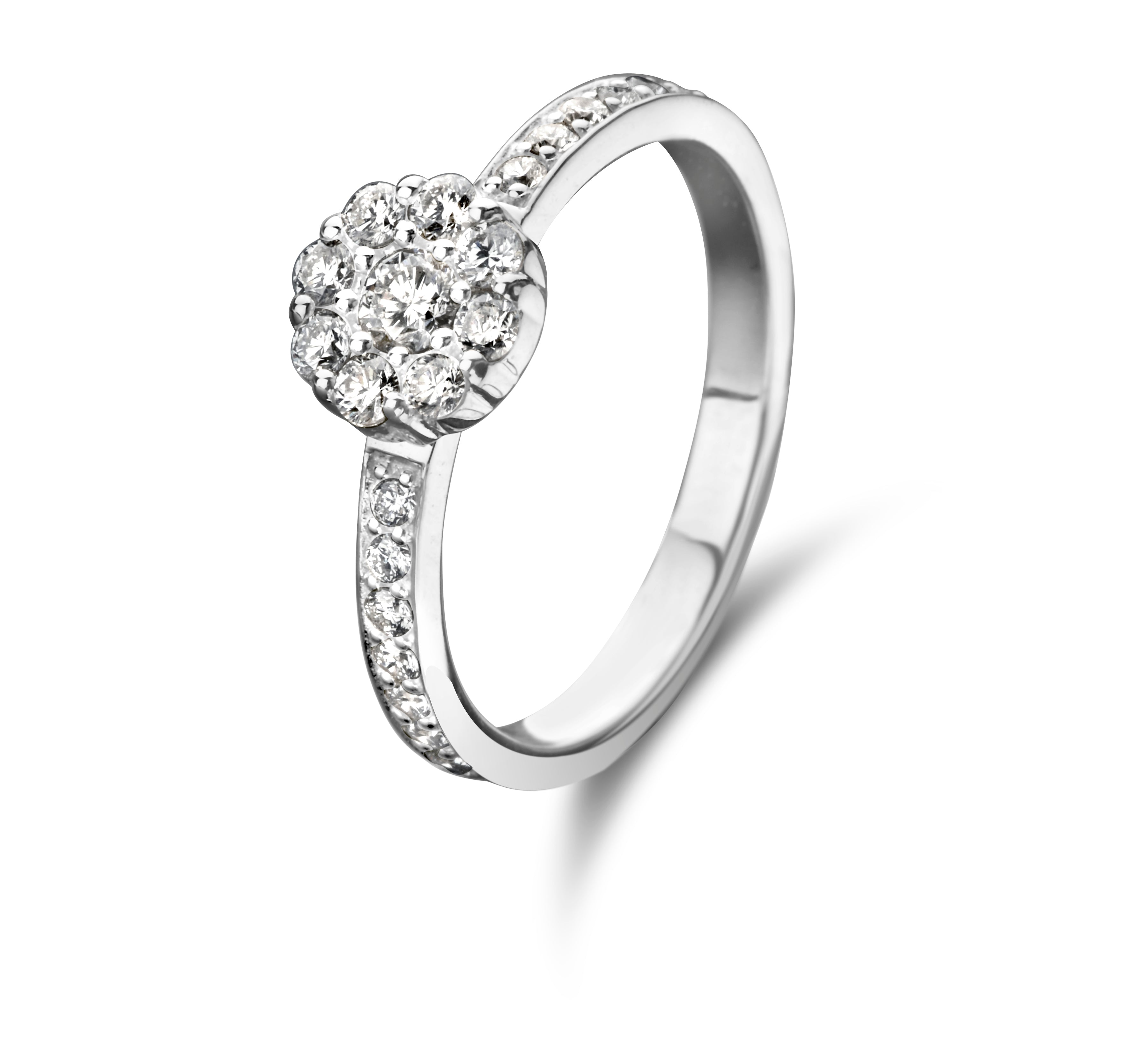 Vanity ring - 14 kt. hvidguld med 0,55 CT brillantslebne diamanter-1