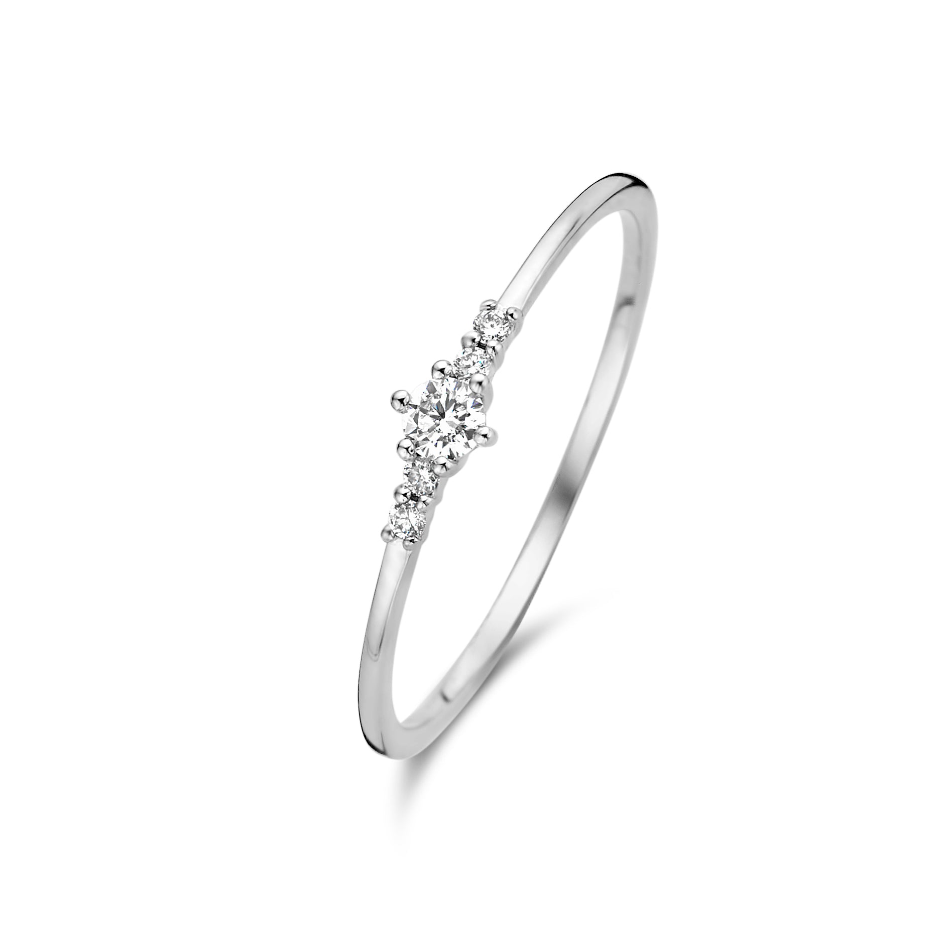 Faith ring - 14. kt. hvidguld med brillantslebne diamanter-1