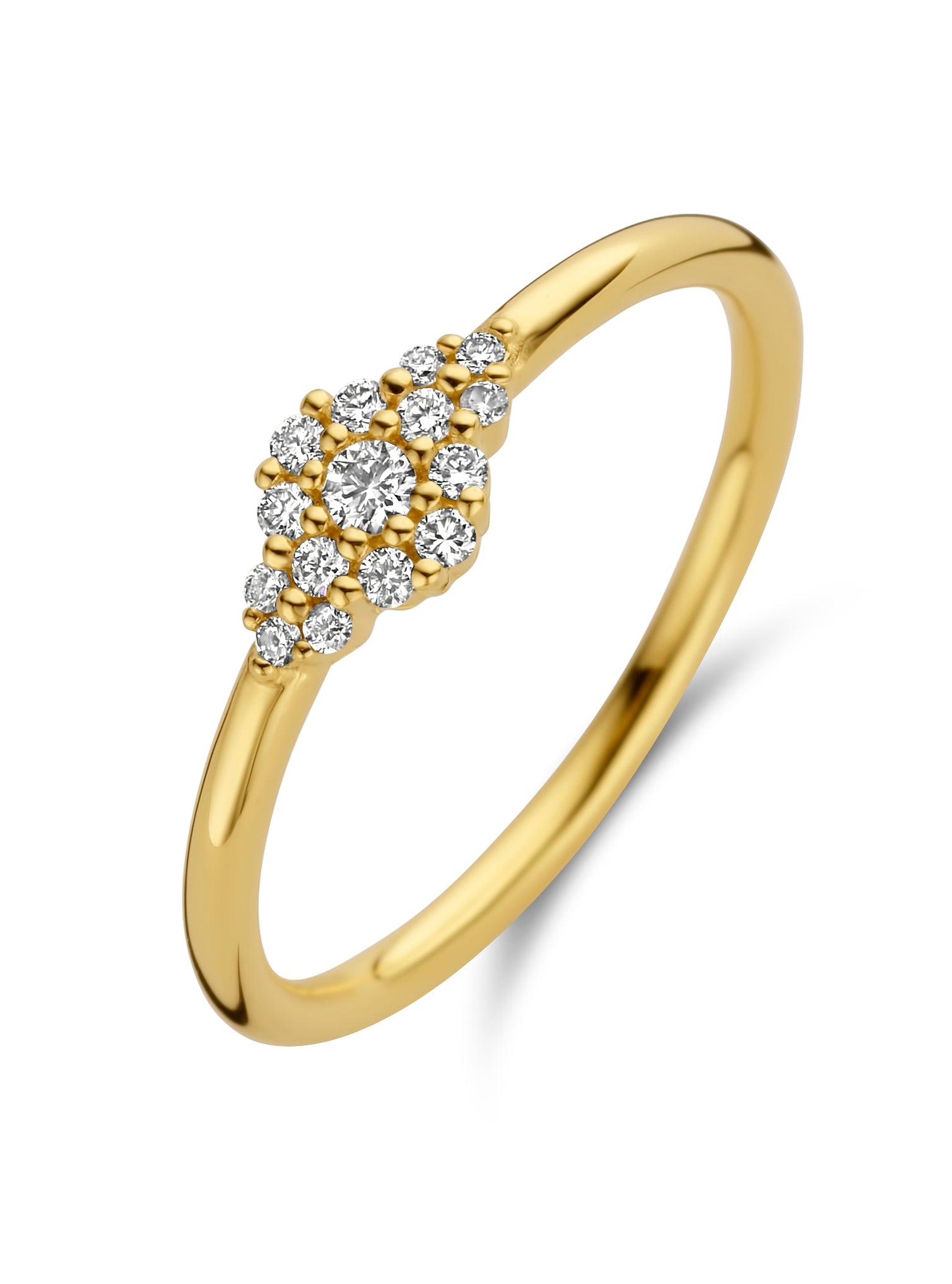 Ascot ring small - 14 kt. guld med brilliantslebne diamanter-1