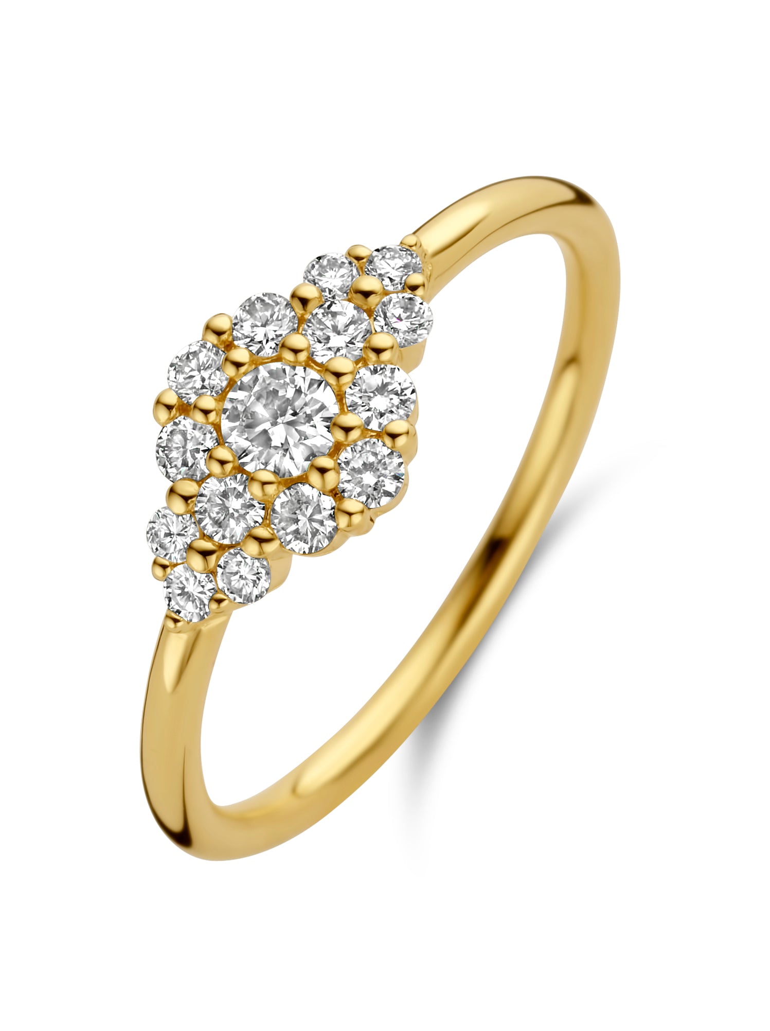 Ascot ring large - 14 kt. guld med brilliantslebne diamanter-1