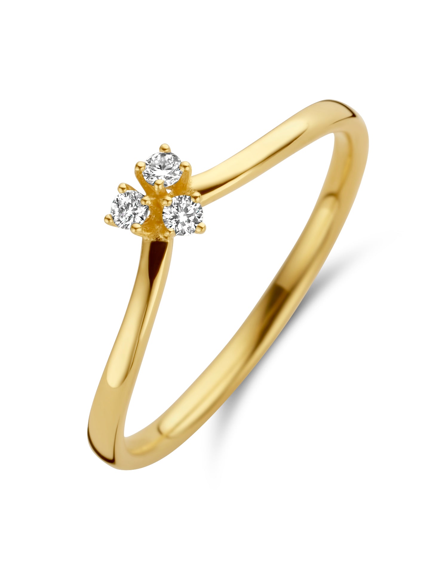 Juliet ring small - 14 kt. guld med brilliantslebne diamanter-1