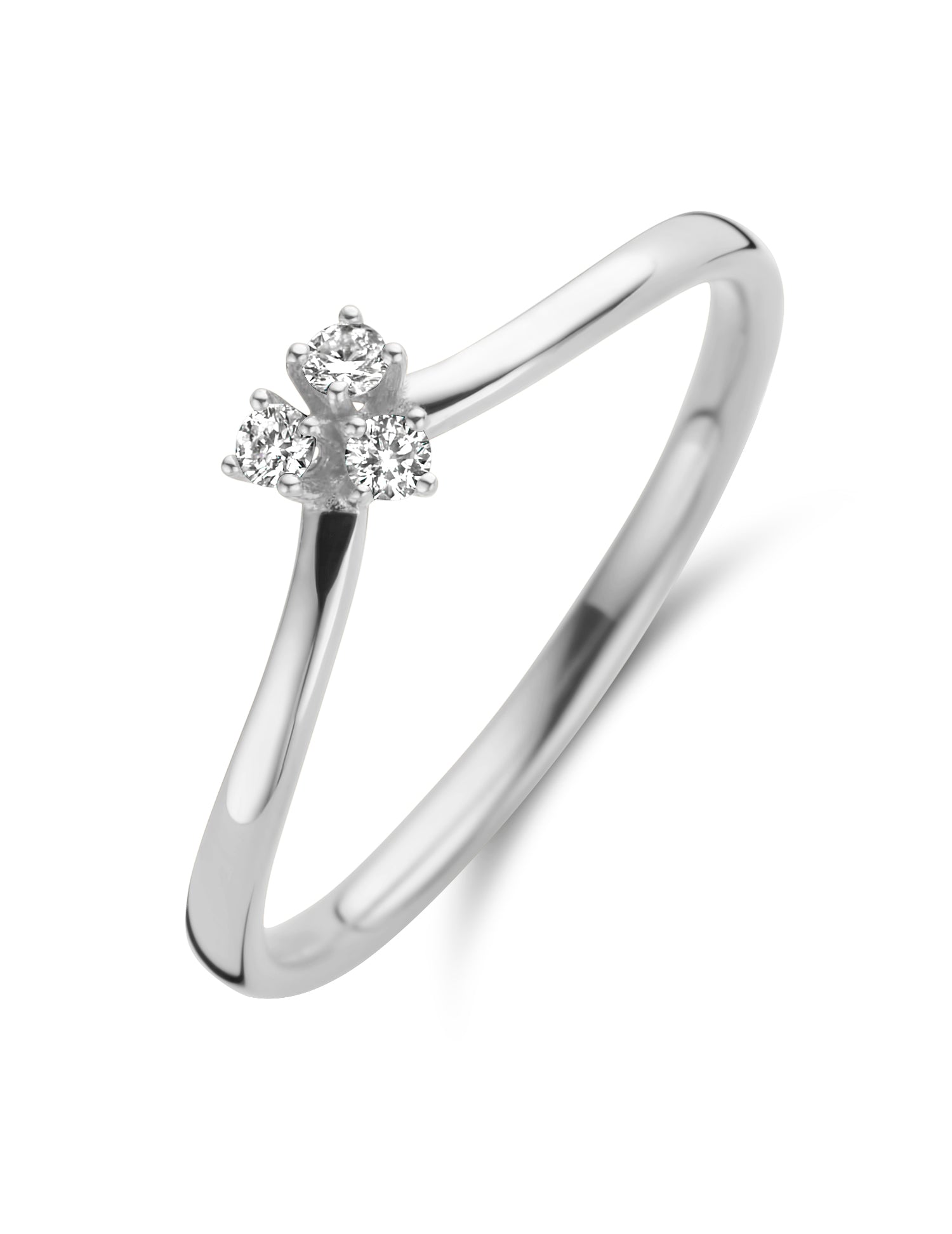 Juliet ring small - 14 kt. hvidguld med brilliantslebne diamanter-1