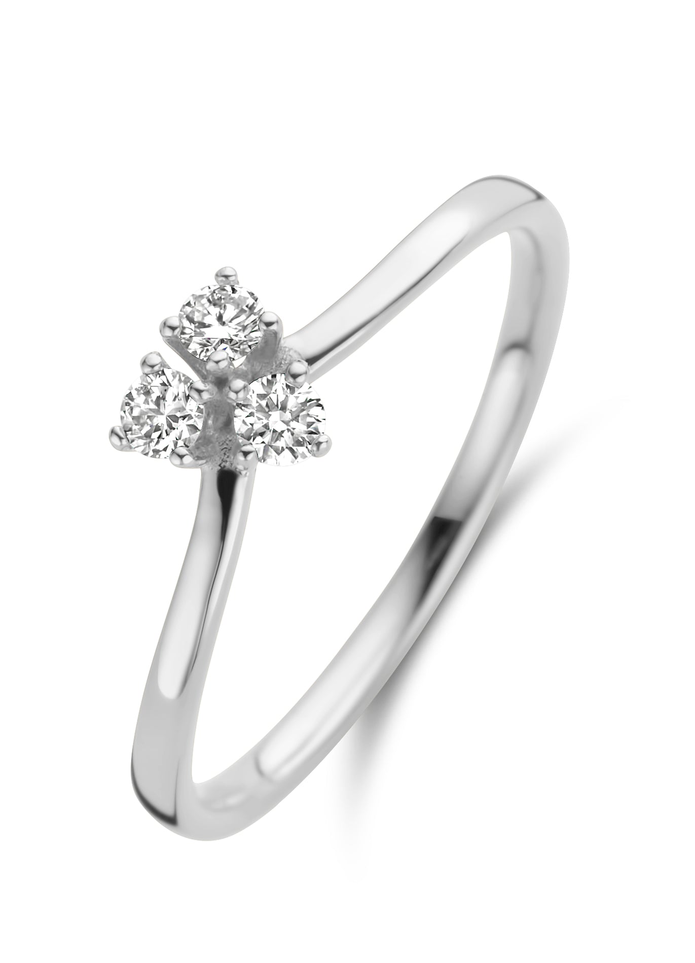 Juliet ring medium - 14 kt. hvidguld med 0,18 CT brilliantslebne diamanter-1