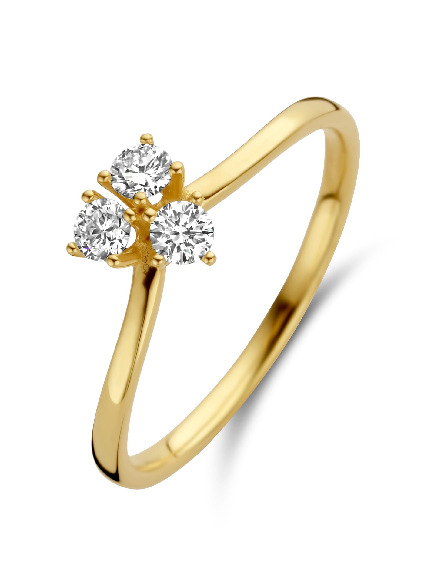 Juliet ring large - 14 kt. guld med brillantslebne diamanter-1