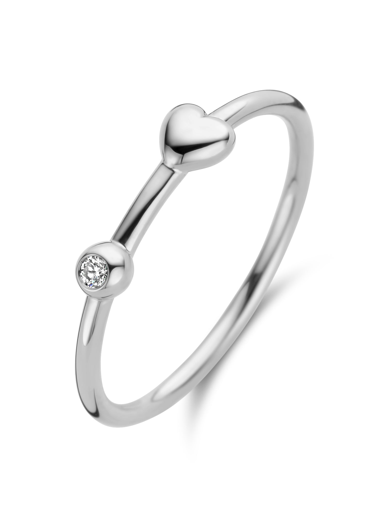 Miracle ring - 14 kt. hvidguld med 0,02 CT brillantsleben diamant-1
