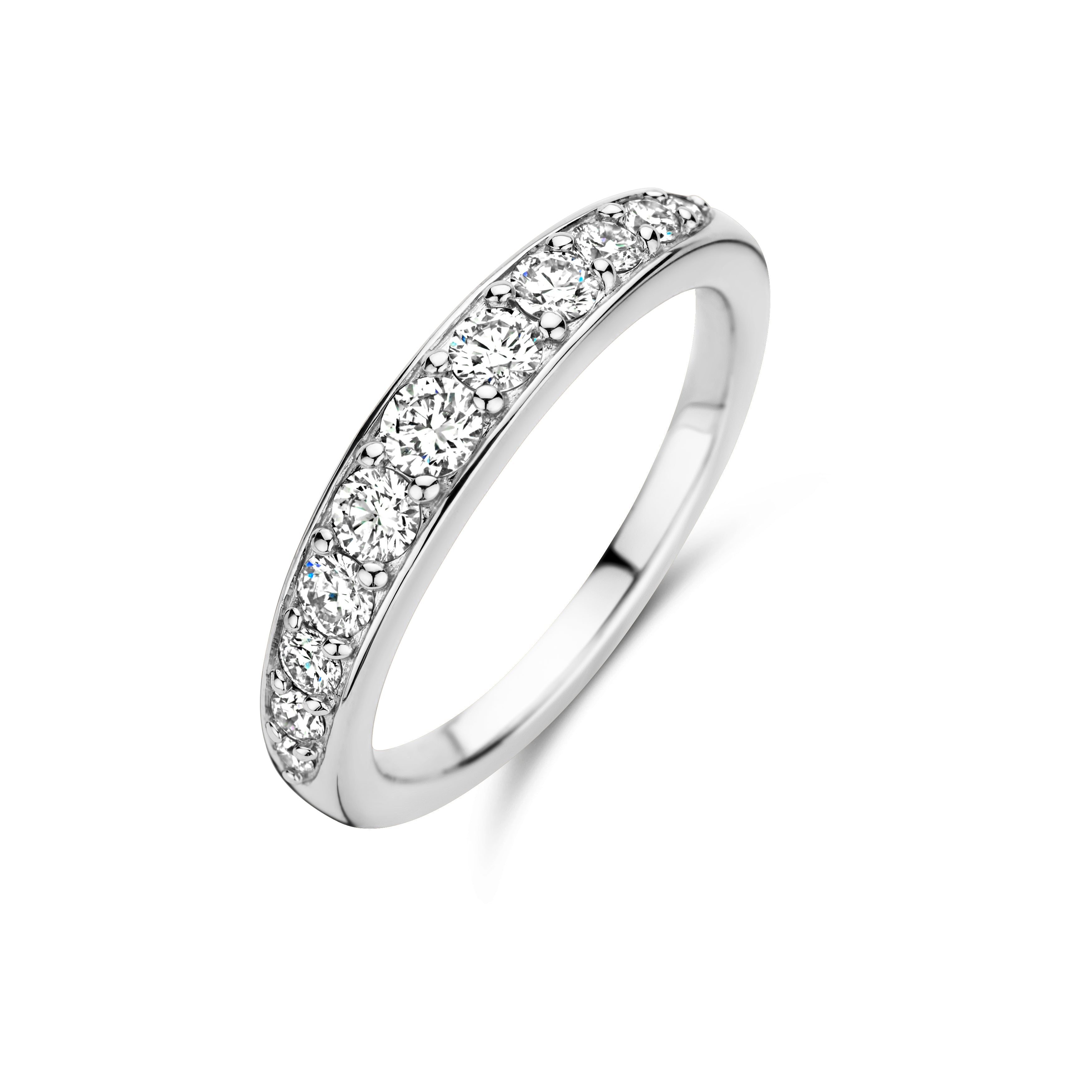 Treasure ring (L) - 14kt. hvidguld med brillantslebne diamanter-1