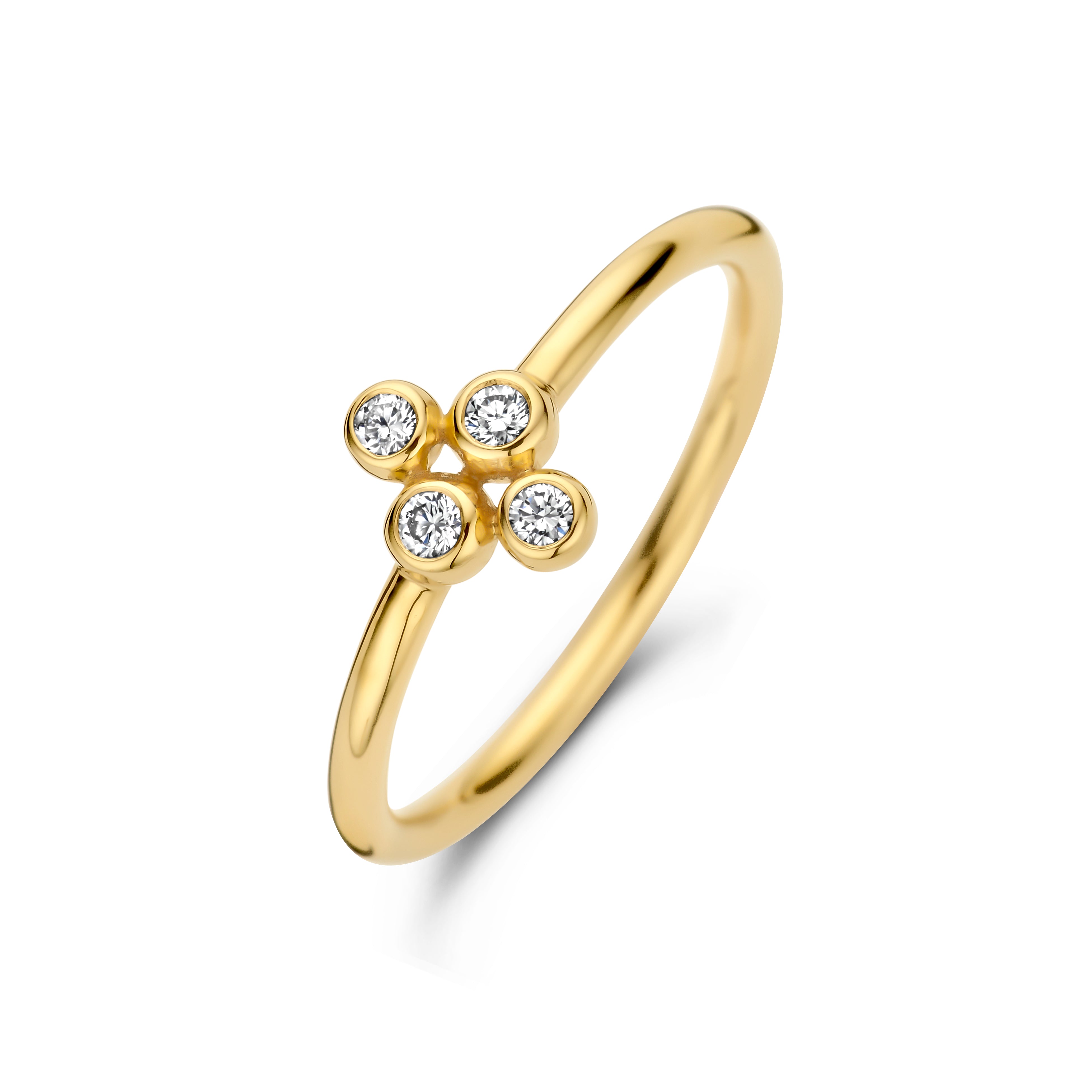 Alba ring - 14 kt. guld med 0,11 CT brilliantslebne diamanter-1