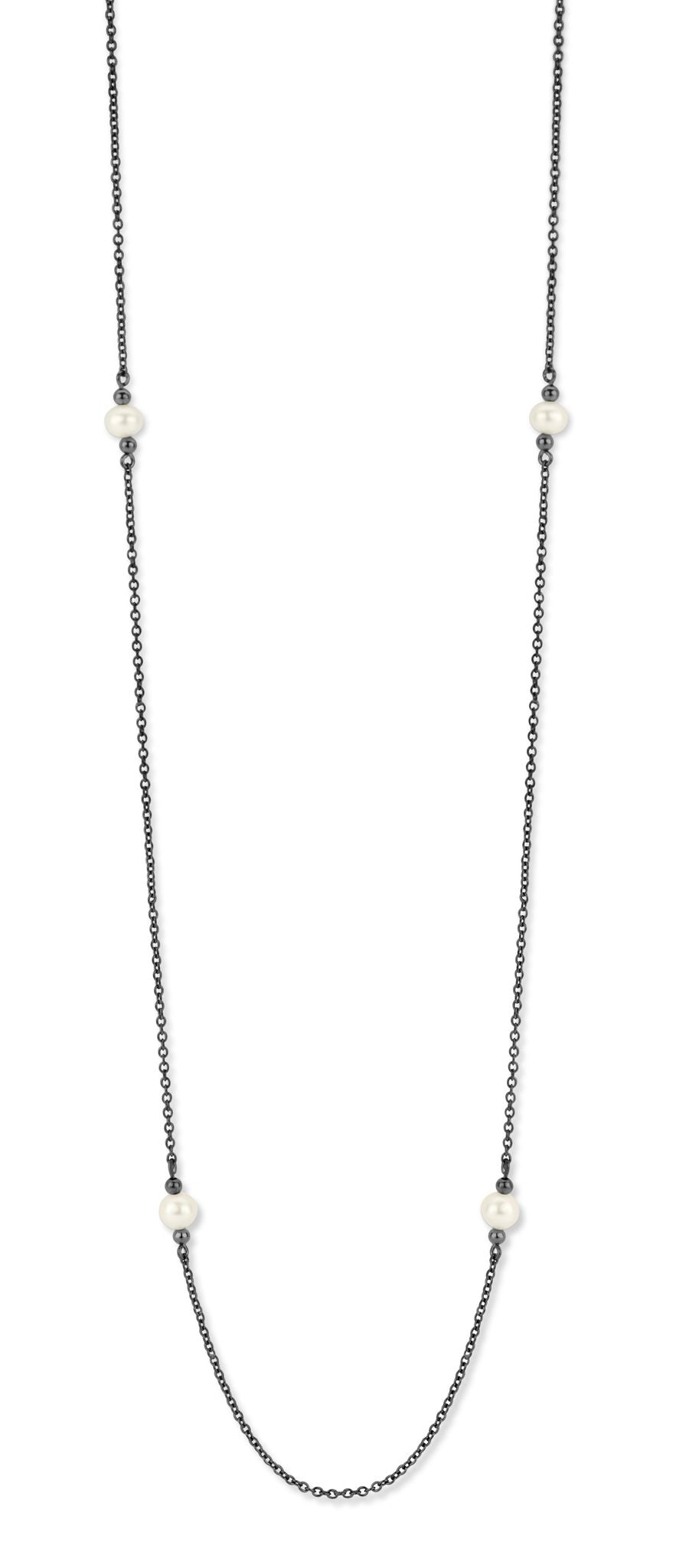 Athena halskæde 60/70 cm - sterlingsølv ruthineret - ferskvandsperler-2