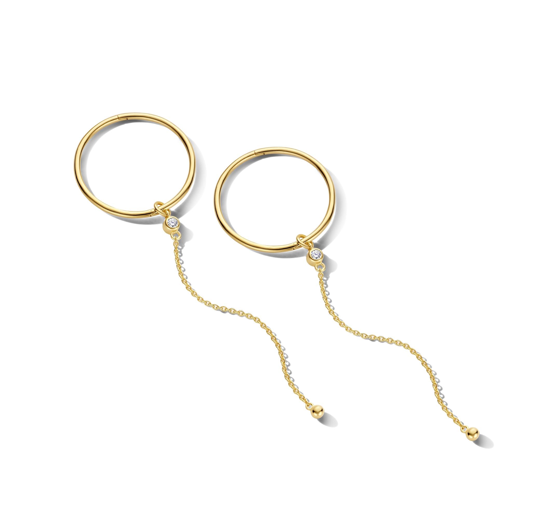 Imagine hoop øreringe uden vedhæng - medium diameter 2 cm - 14 kt. guld-6