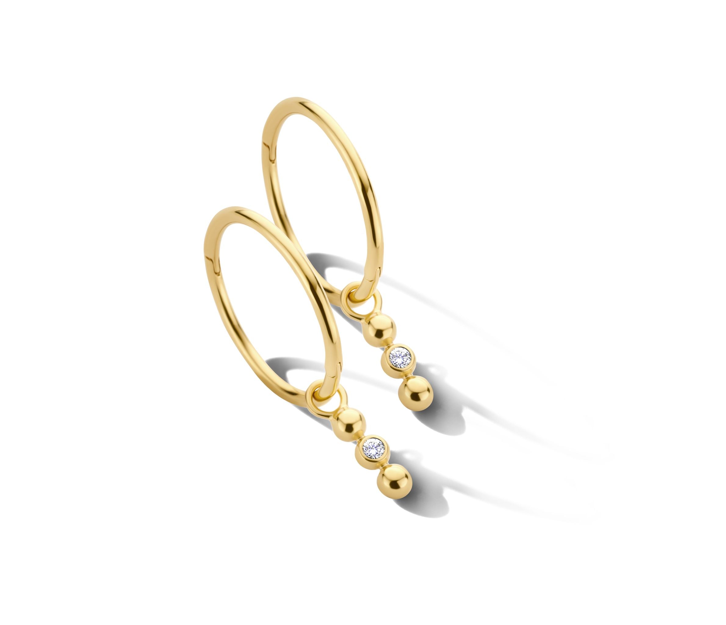 Imagine hoop øreringe uden vedhæng - x-small diameter 1 cm - 14 kt. guld-6