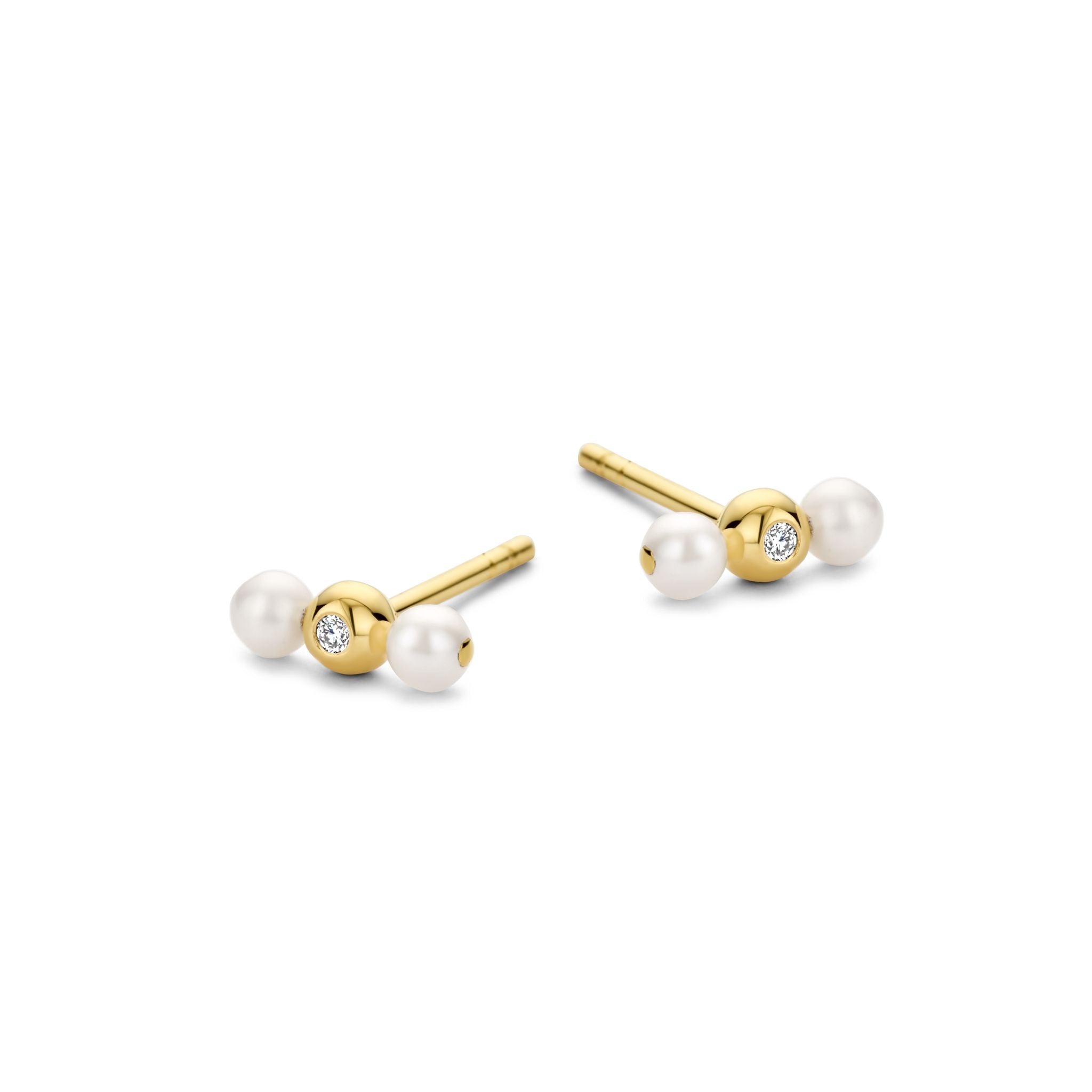 Ophelia øreringe - 14kt. guld med brillantslebne diamanter-1